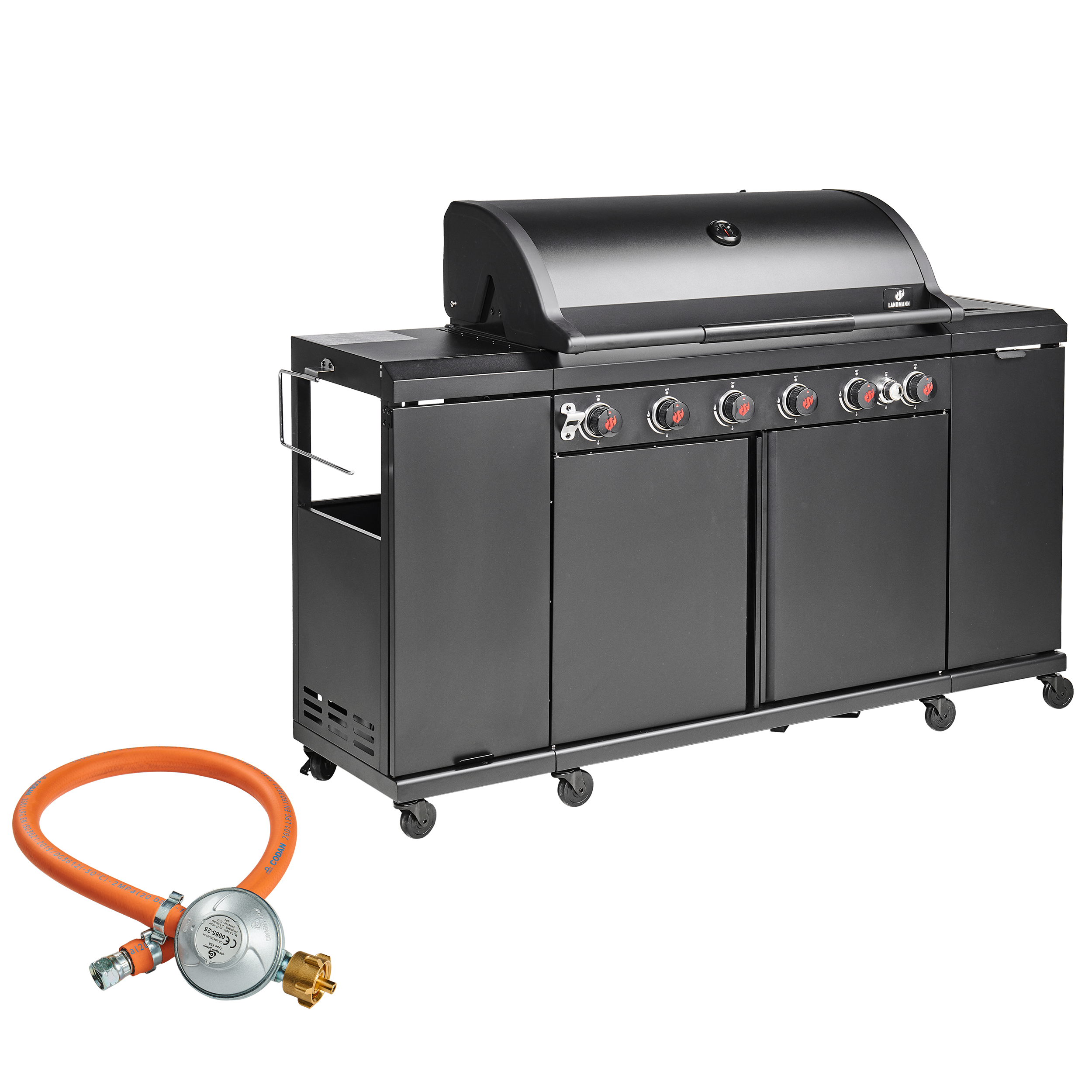 Kuchnia gazowa 6+1 palników + reduktor + multitool 21 kW COOL BLACK Landmann