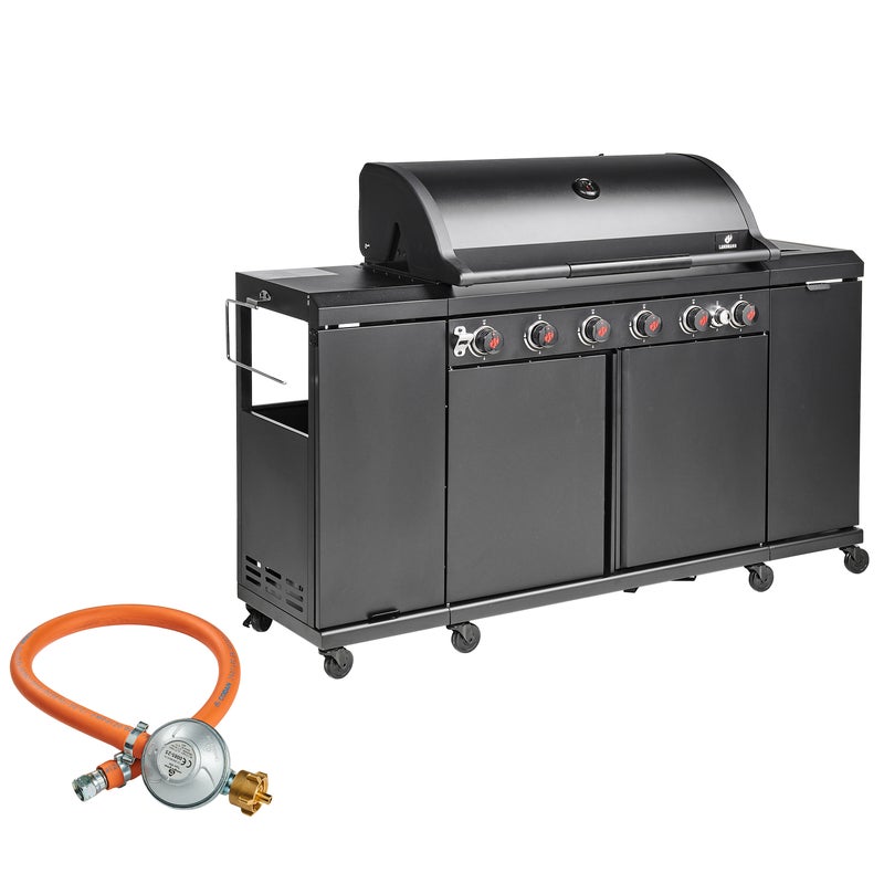 Kuchnia gazowa 6+1 palników + reduktor + multitool 21 kW COOL BLACK Landmann