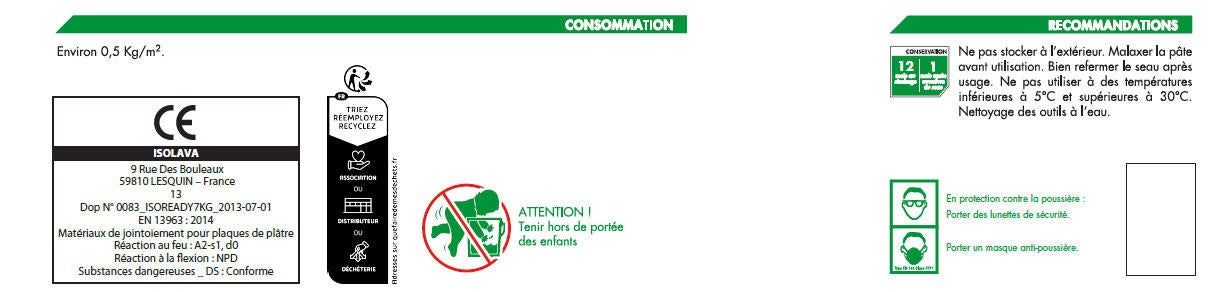 Enduit prêt à l'emploi vert seau de 7 kg - ISOLAVA - 3