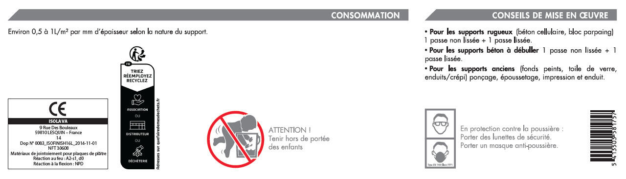 Enduit prêt a l'emploi Isofinish 16L Application au Rouleau ISOLAVA - 3