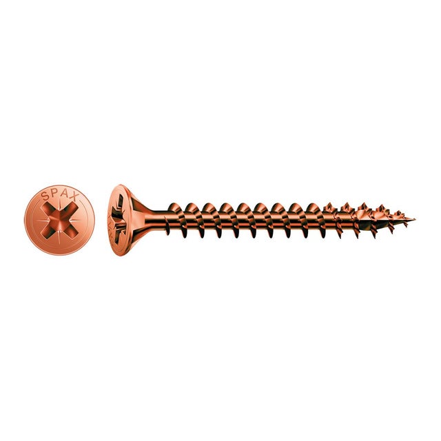 Vite SPAX testa svasata PZ2 in acciaio bronzato Ø4.5XL16 mm, 40 pezzi