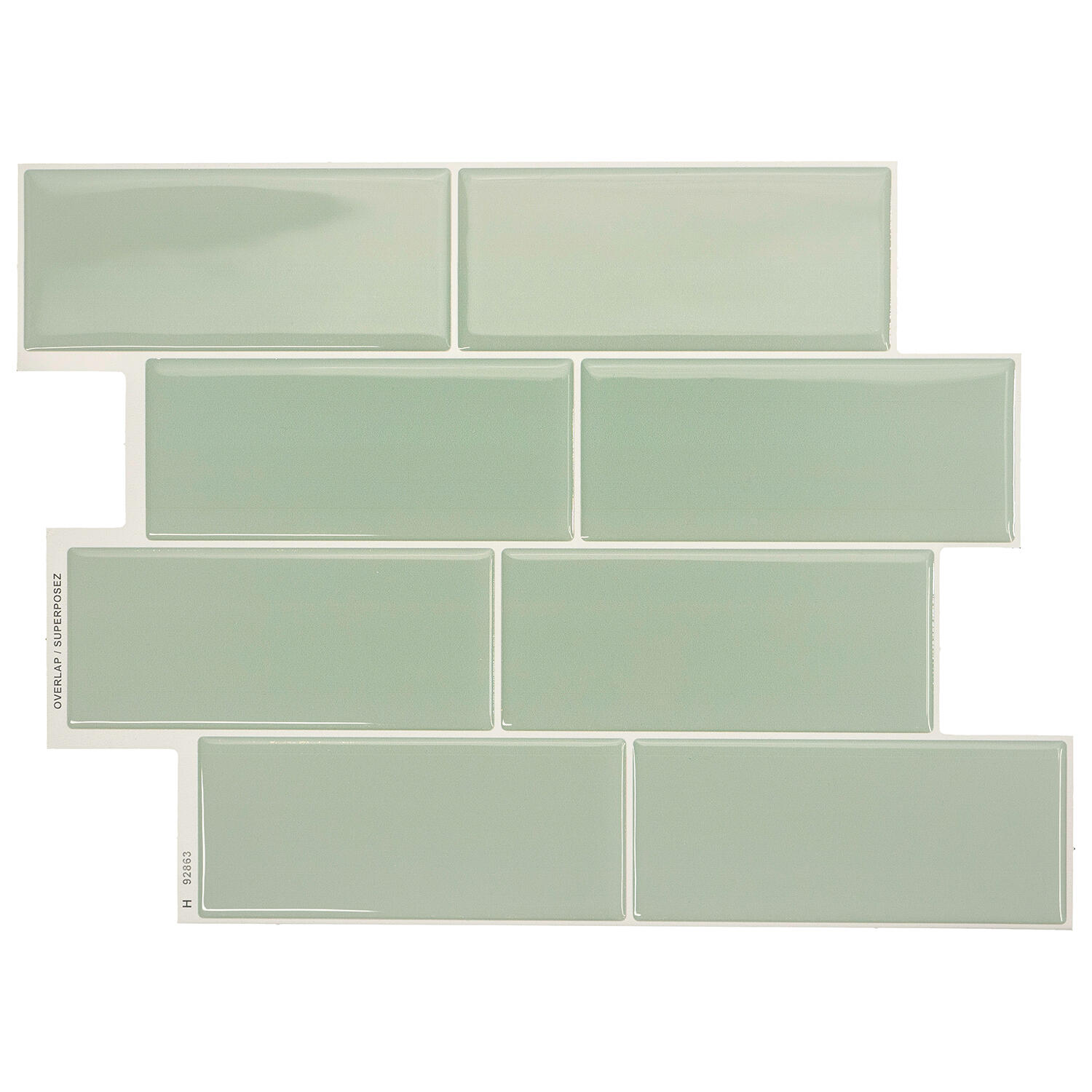 Lot de 4 adhésifs décoratifs SMART TILES, metro lucas vert,  29.3 X 21.2 cm - 3