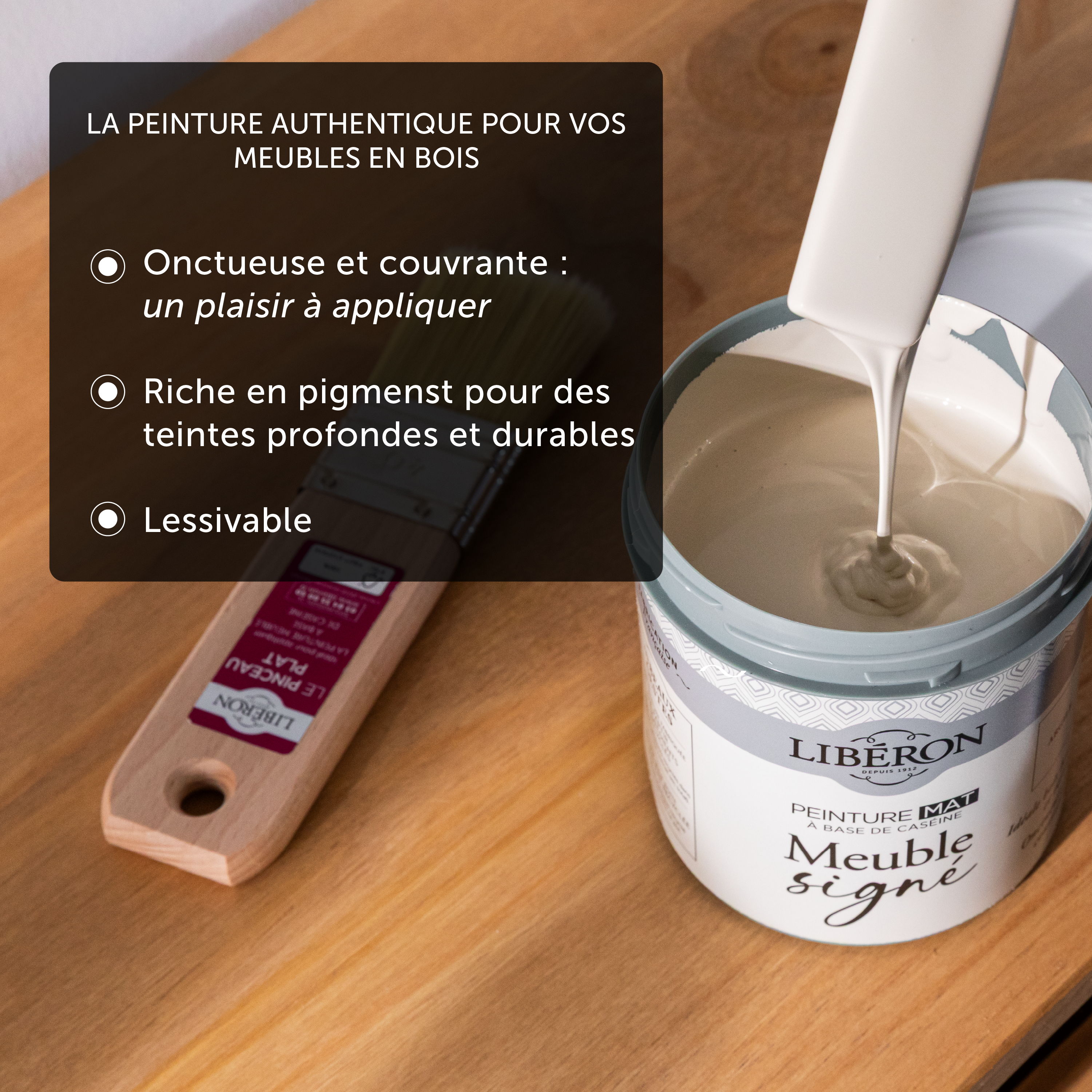 Peinture pour meuble Et objet caséine, meuble signé LIBÉRON champignon mat 0.5L - 3