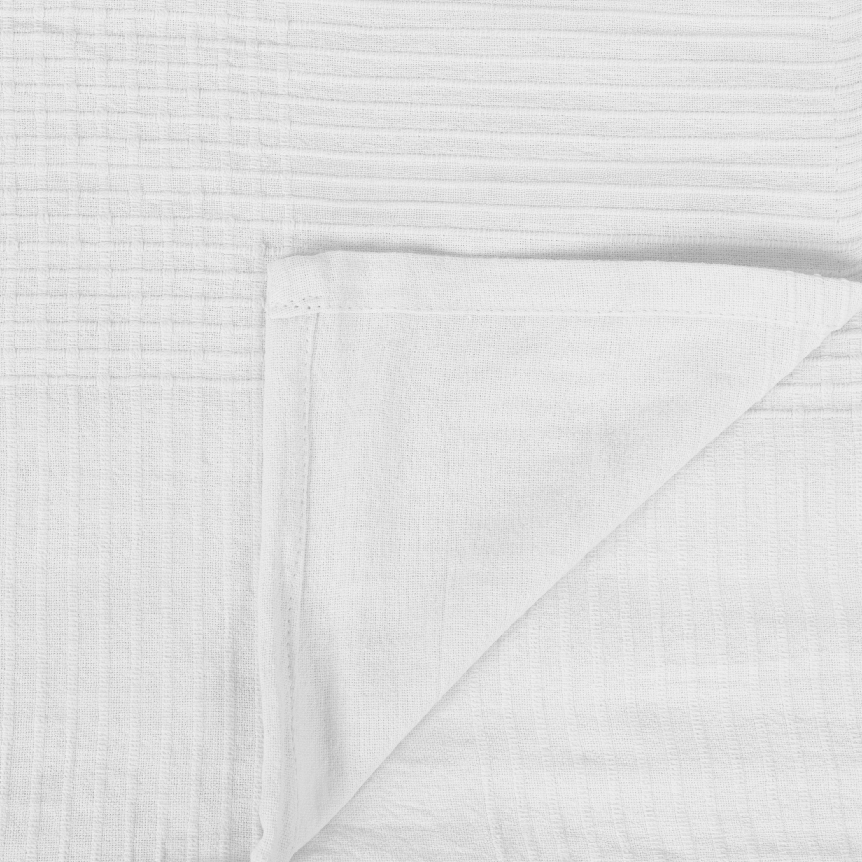 Manta piqué Trama rectangular algodón liso blanco passepoil 220x250 cm - 5