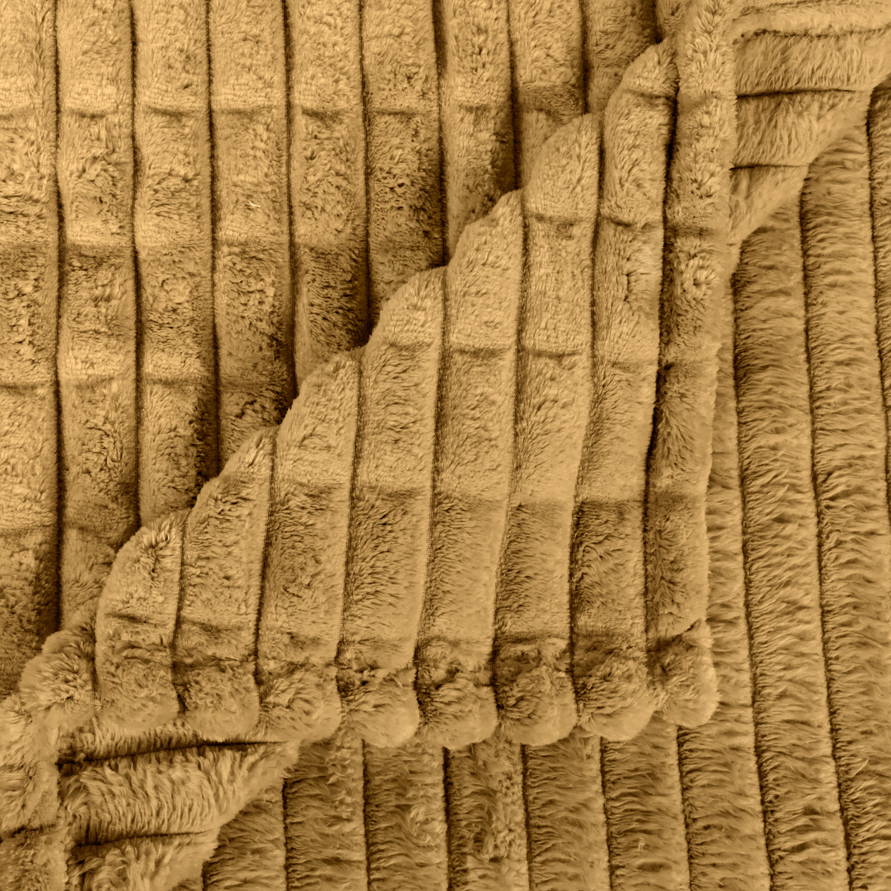 Manta franela Andes rectangular poliéster liso amarillo overlock y cosido de 130x170 cm - 8