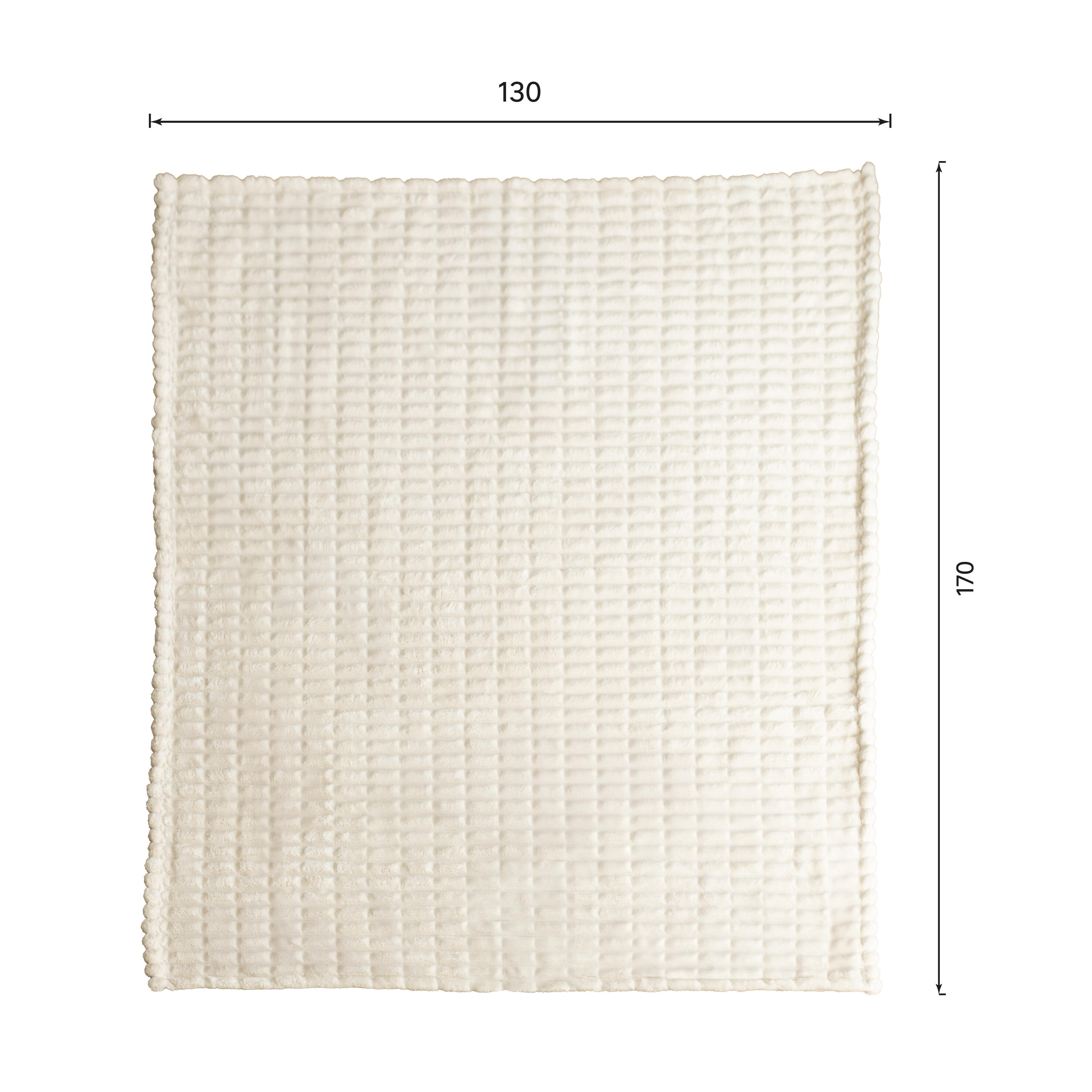 Manta franela Andes rectangular poliéster liso beige overlock y cosido de 130x170 cm - 2