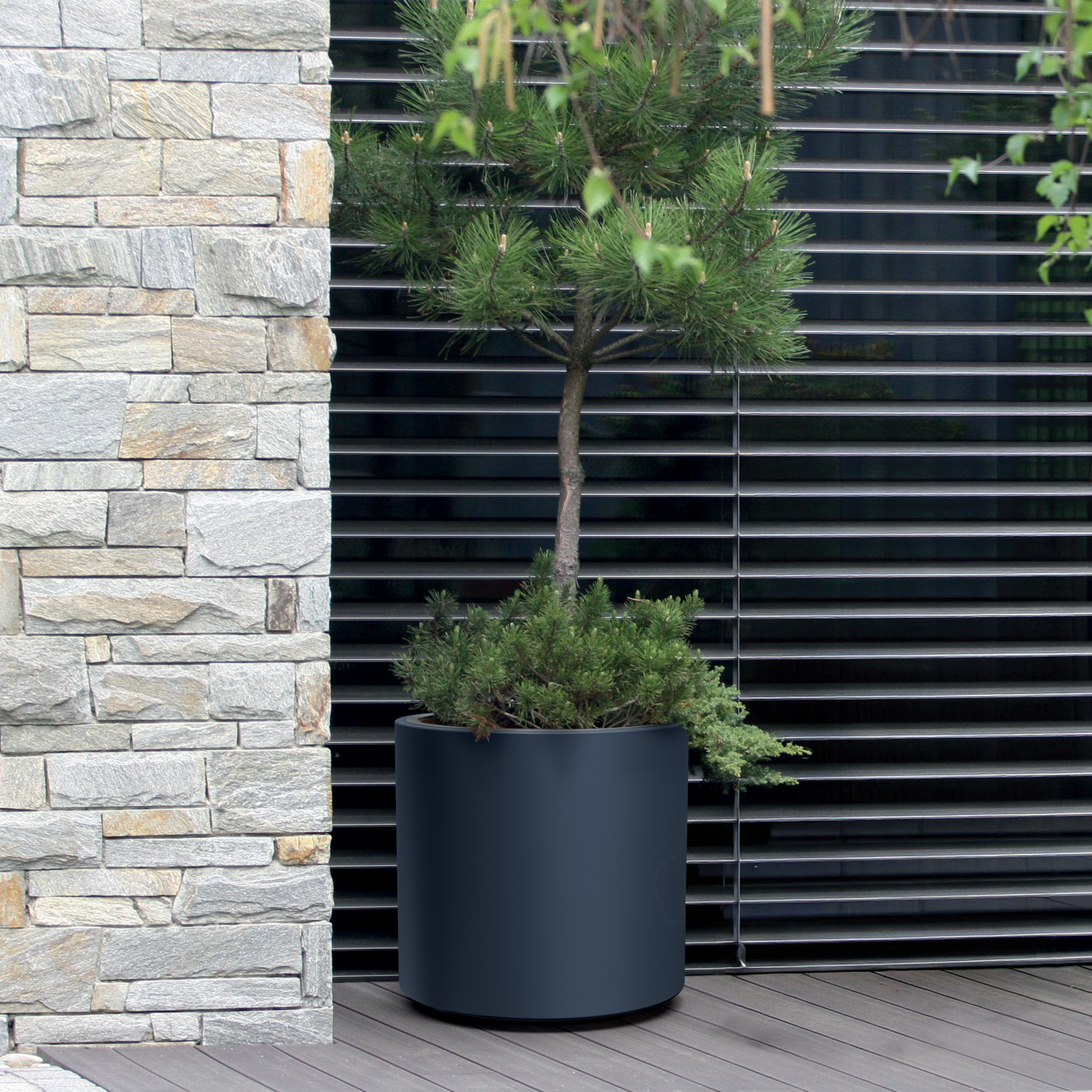Doniczka z wkładką Heos 30 cm antracyt Prosperplast - 2