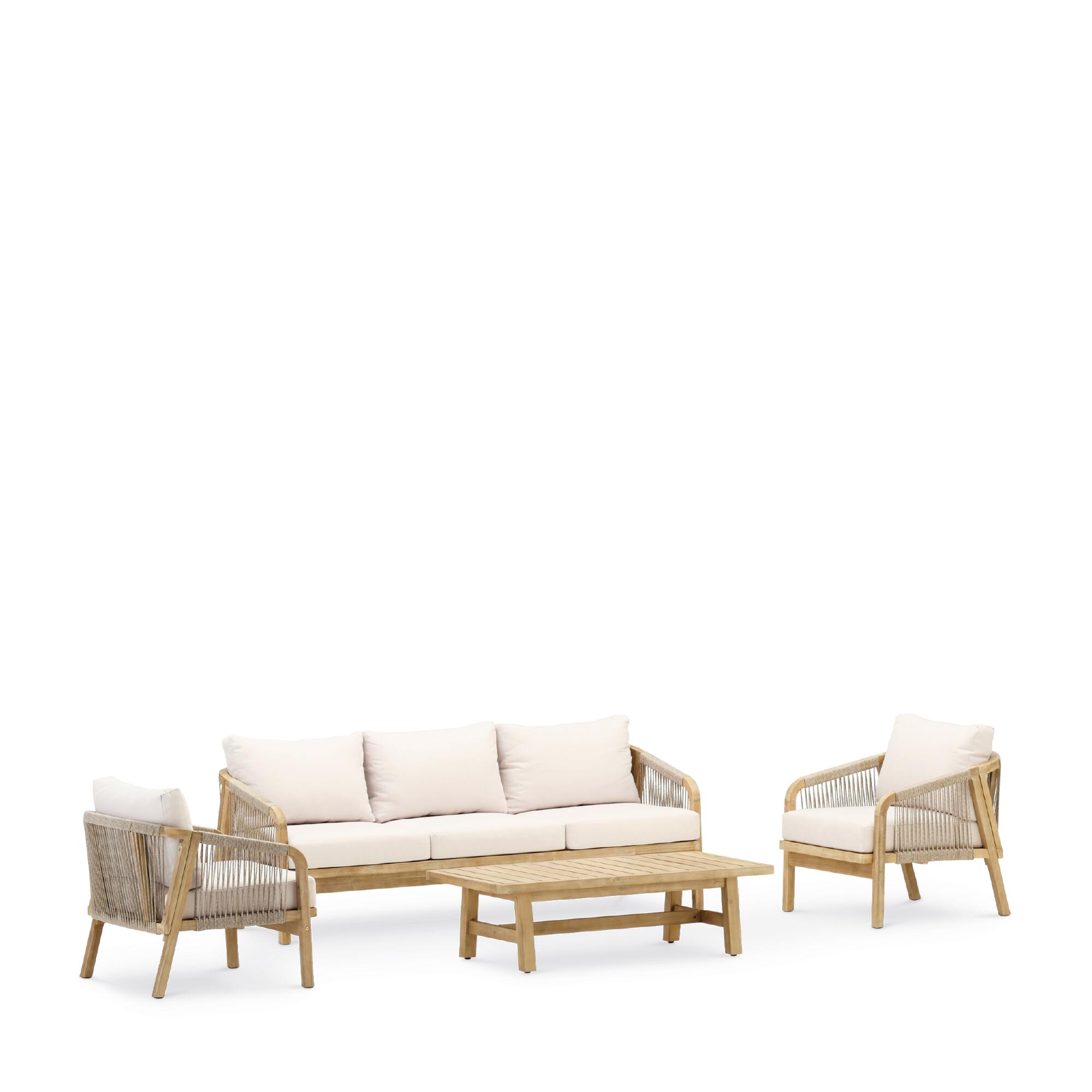 Conjunto de jardín Siena de acacia 5 plazas - 2
