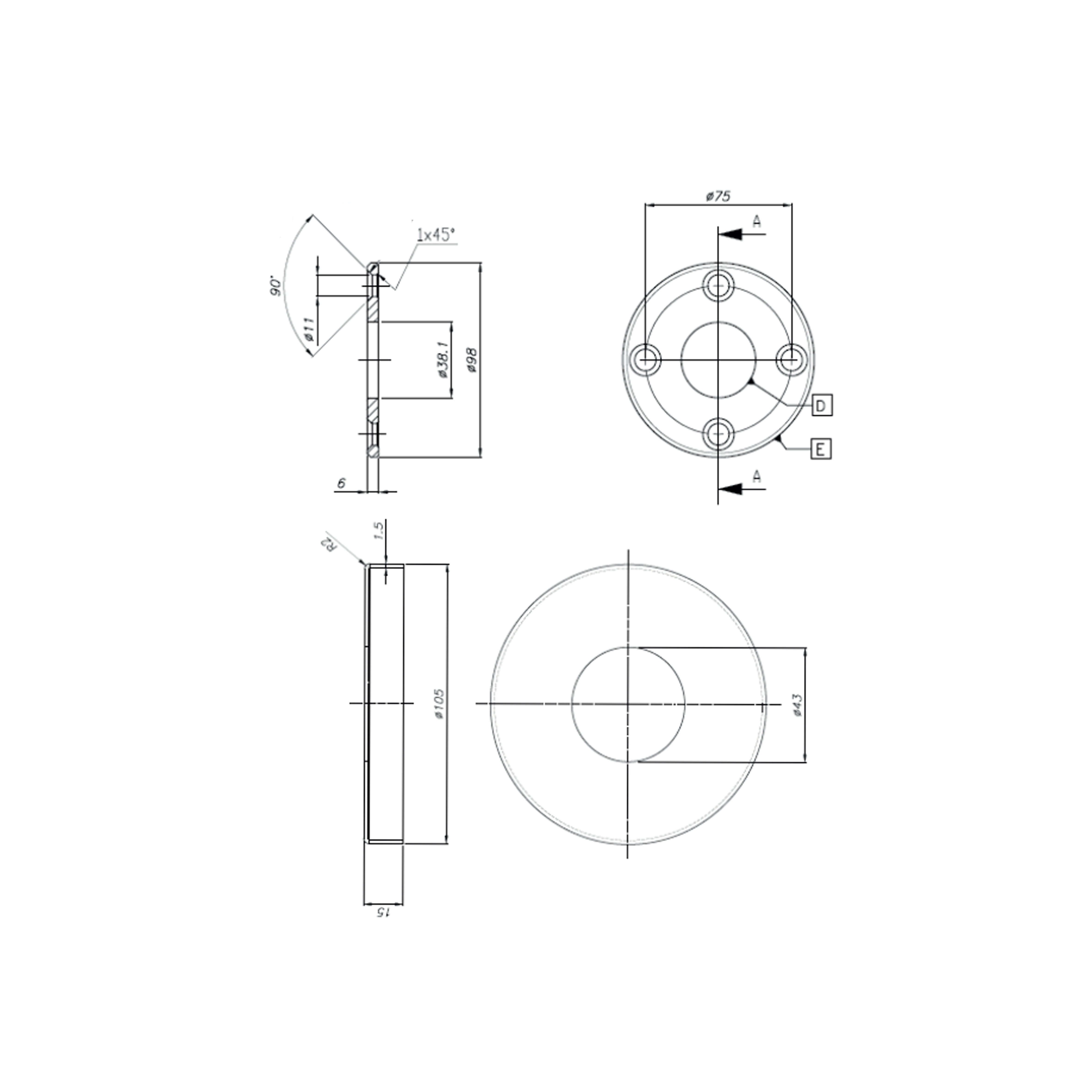 ANCLAJE POSTE A SUELO ACERO INOXIDABLE - 2
