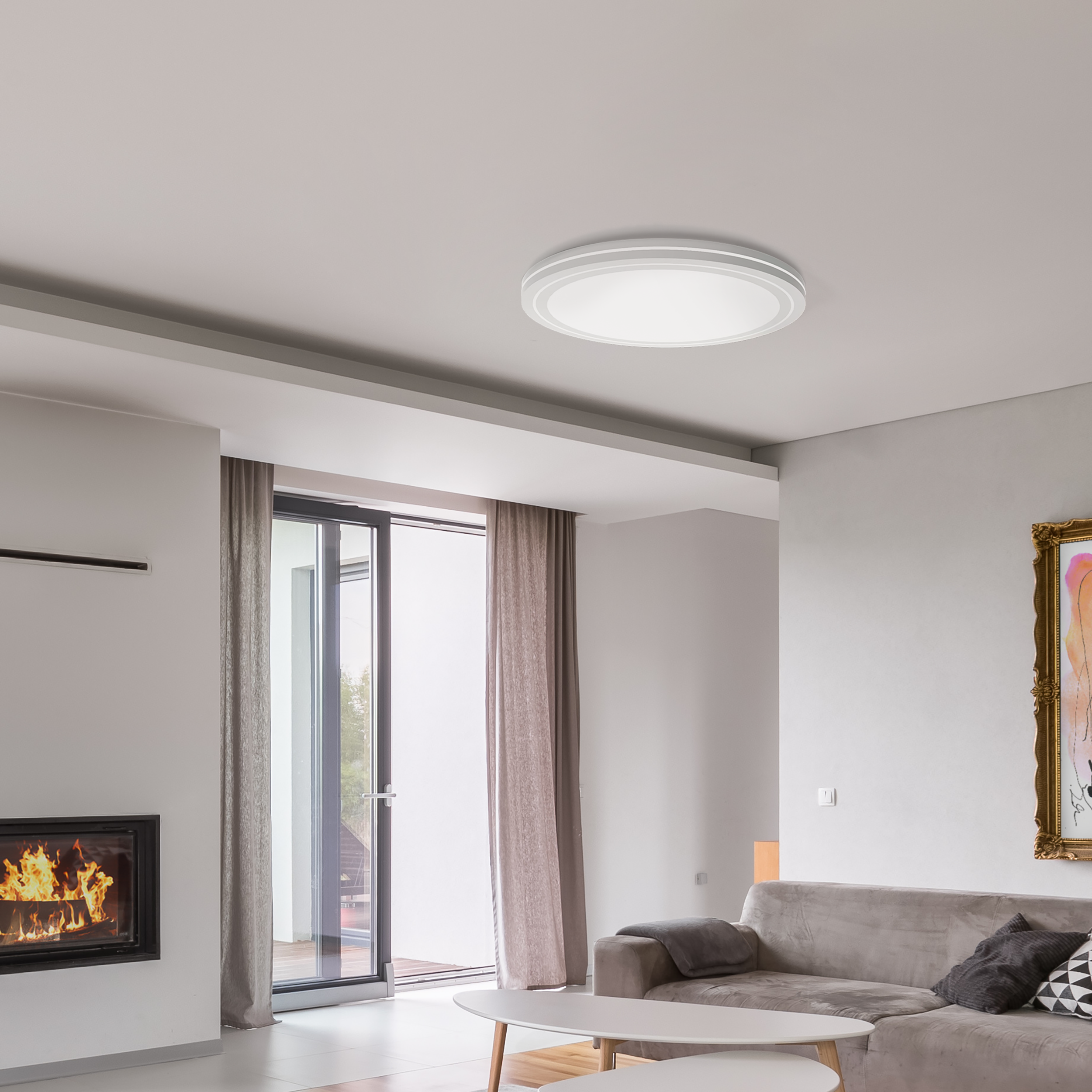 Plafon LED do łazienki Marian z pilotem 72 W 8000 lm regulacja barwy światła 50 cm biały IP44 Goldlux - 2