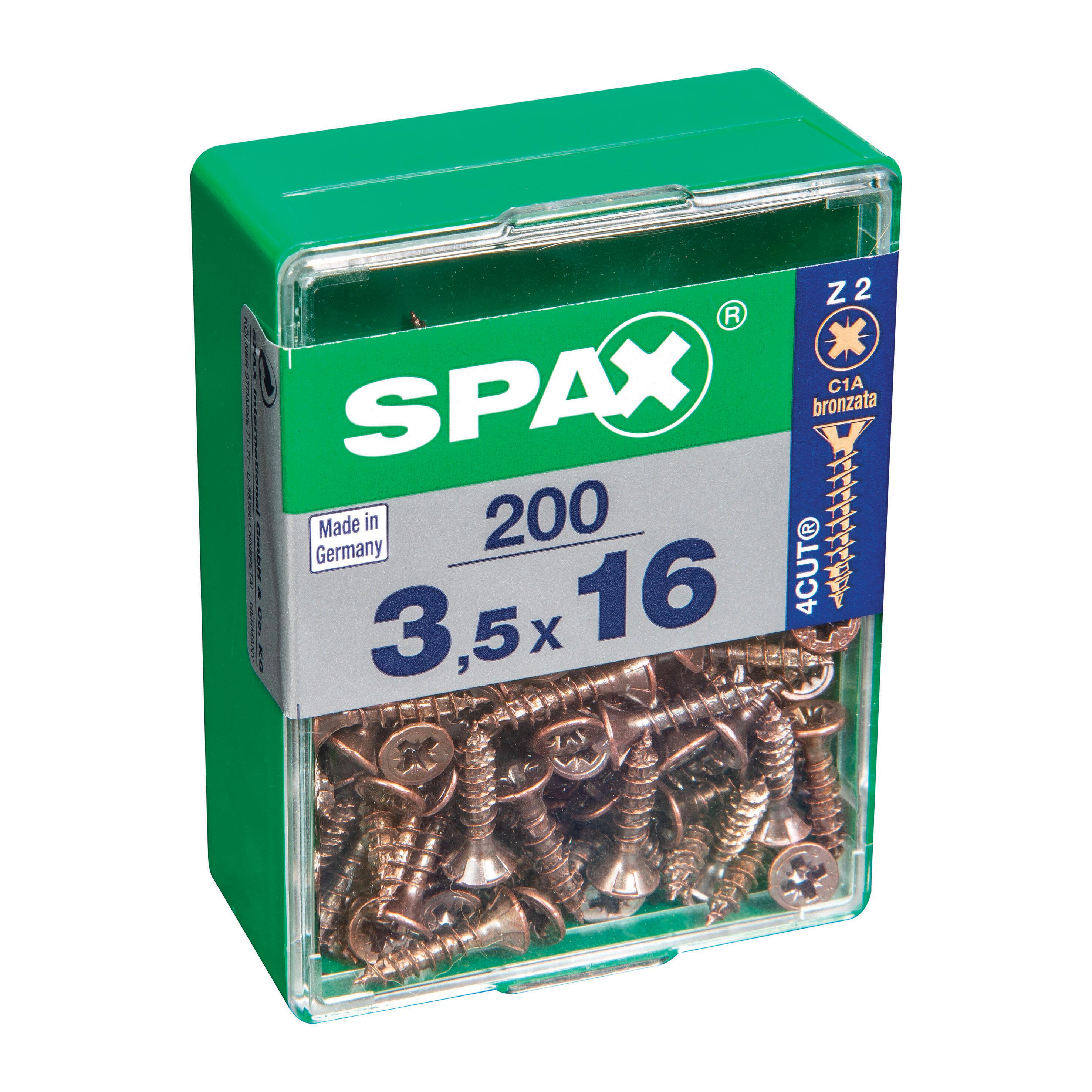 Vite SPAX testa svasata PZ2 in acciaio bronzato Ø3.5XL16 mm, 200 pezzi - 2