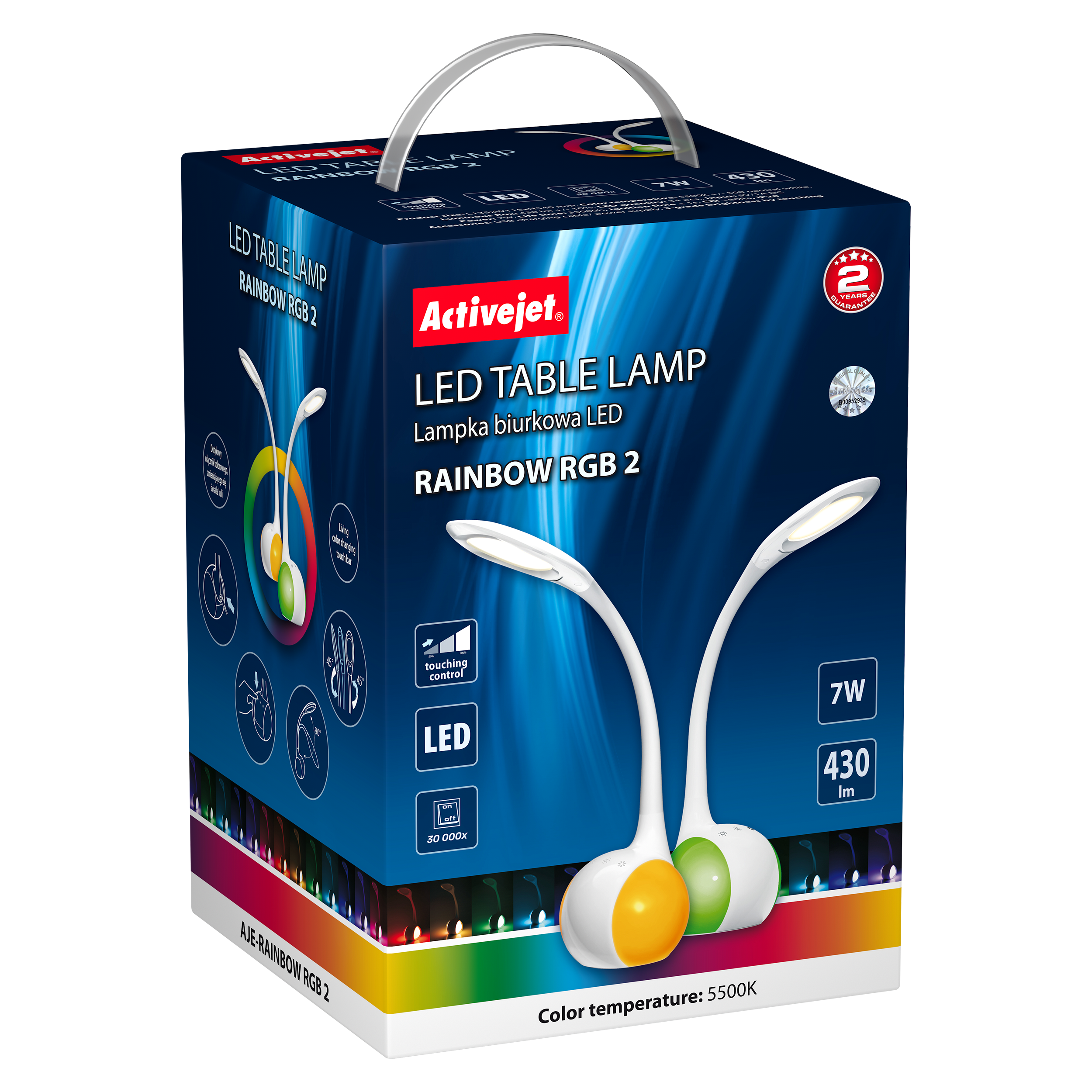 Lampka biurkowa Rainbow RGB LED 430 lm biała Activejet