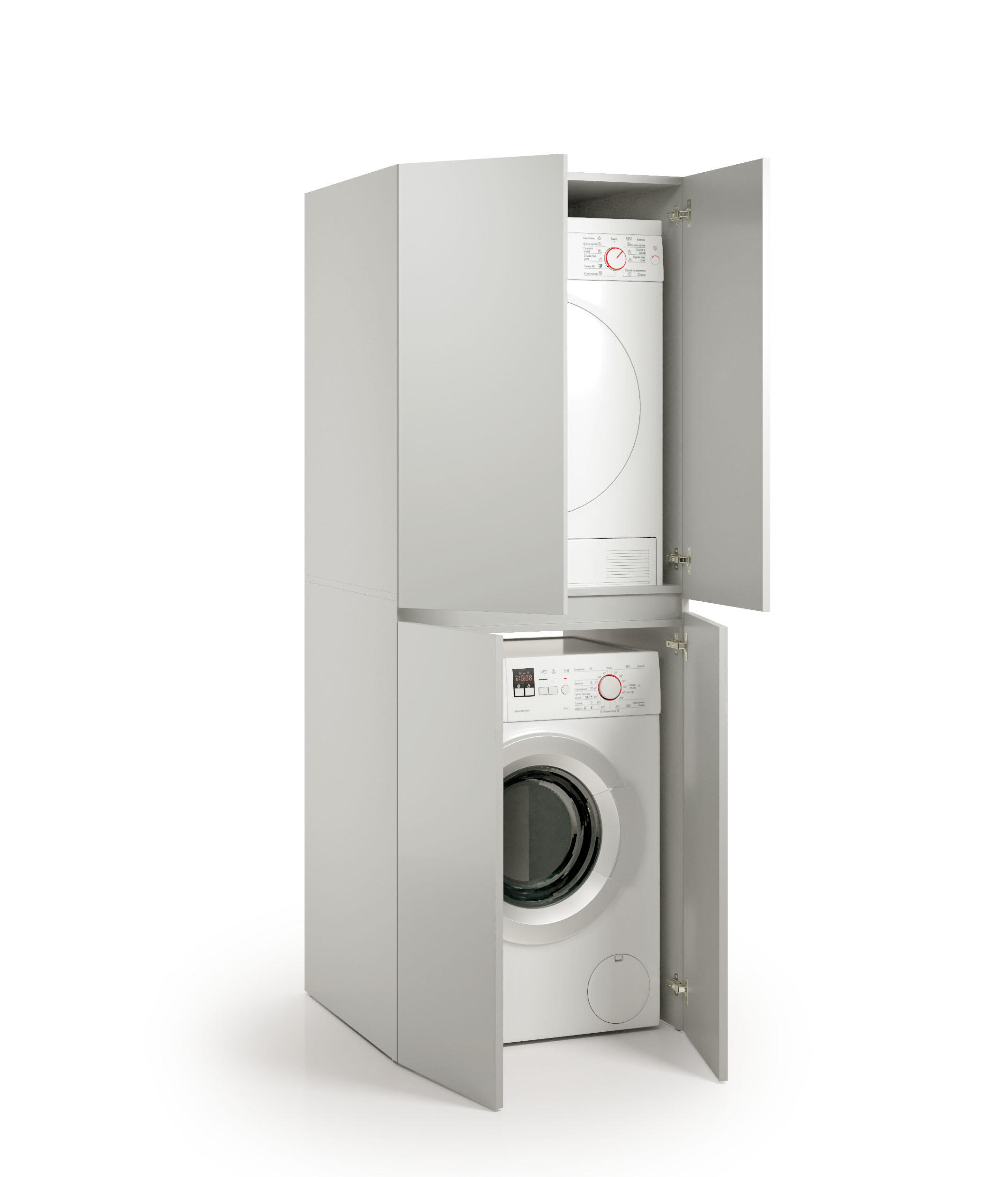 Mobile lavanderia Lava e Asciuga 4 ante in truciolare grigio P 69 x L 70 x H 195 cm - 3