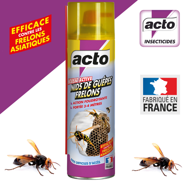 Aérosol insecticide aérosol guepes - frelons, Guep.16 ACTO, 500 ml