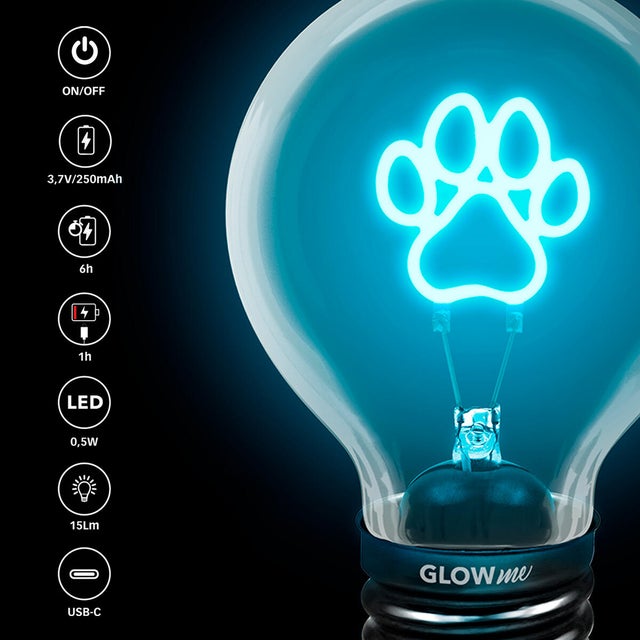 Lampadina ricaricabile USB con scritte assortite