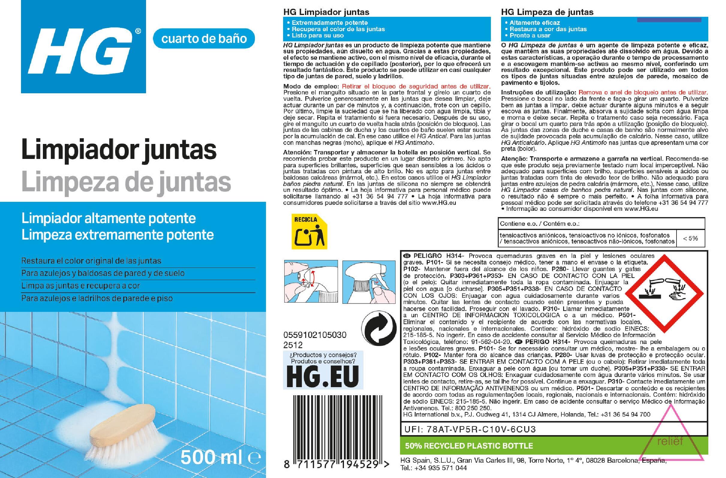 Limpiador juntas HG Eco 500 ml - 3