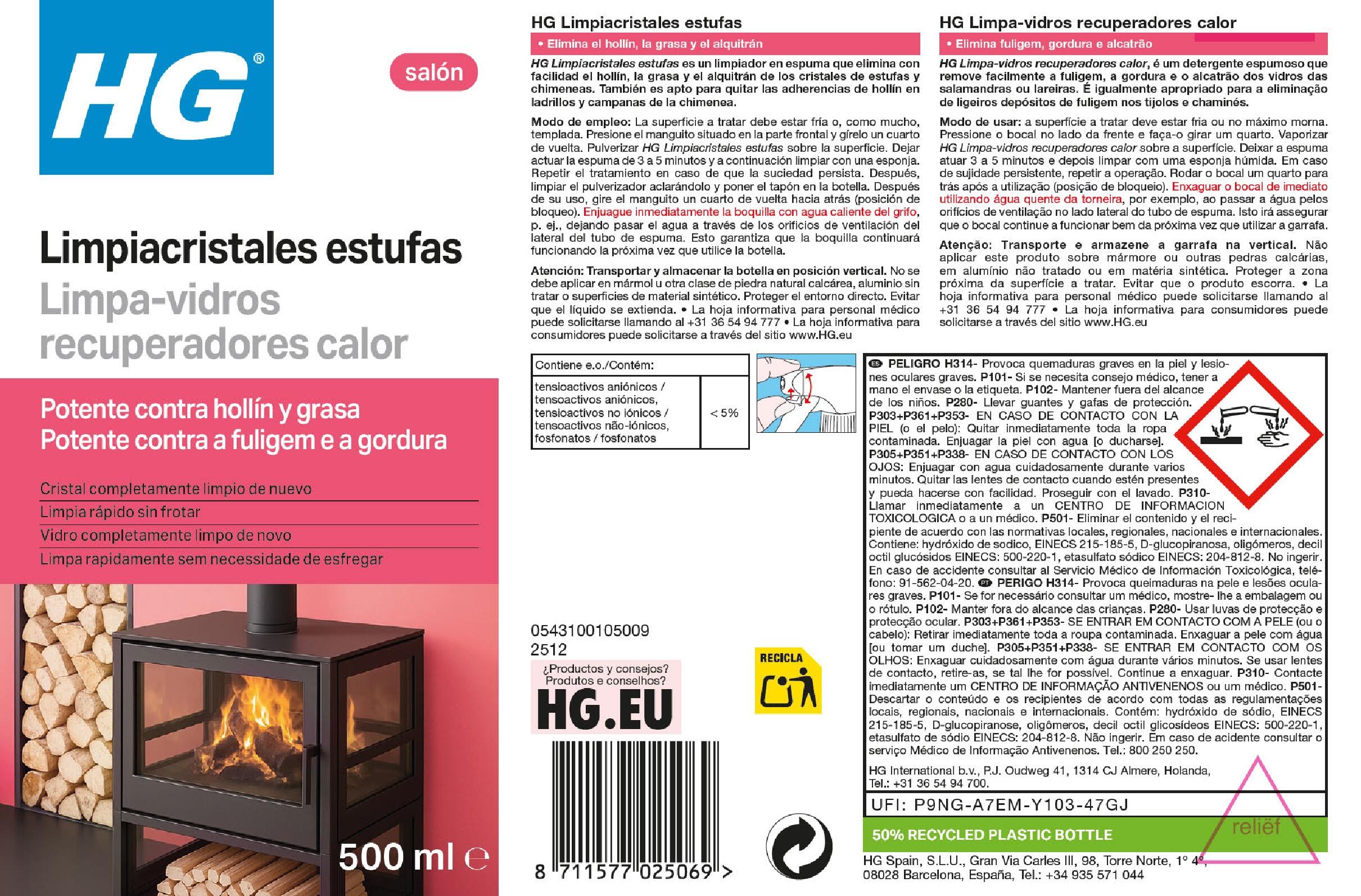 Limpia cristales de estufas HG 0.5L - 3