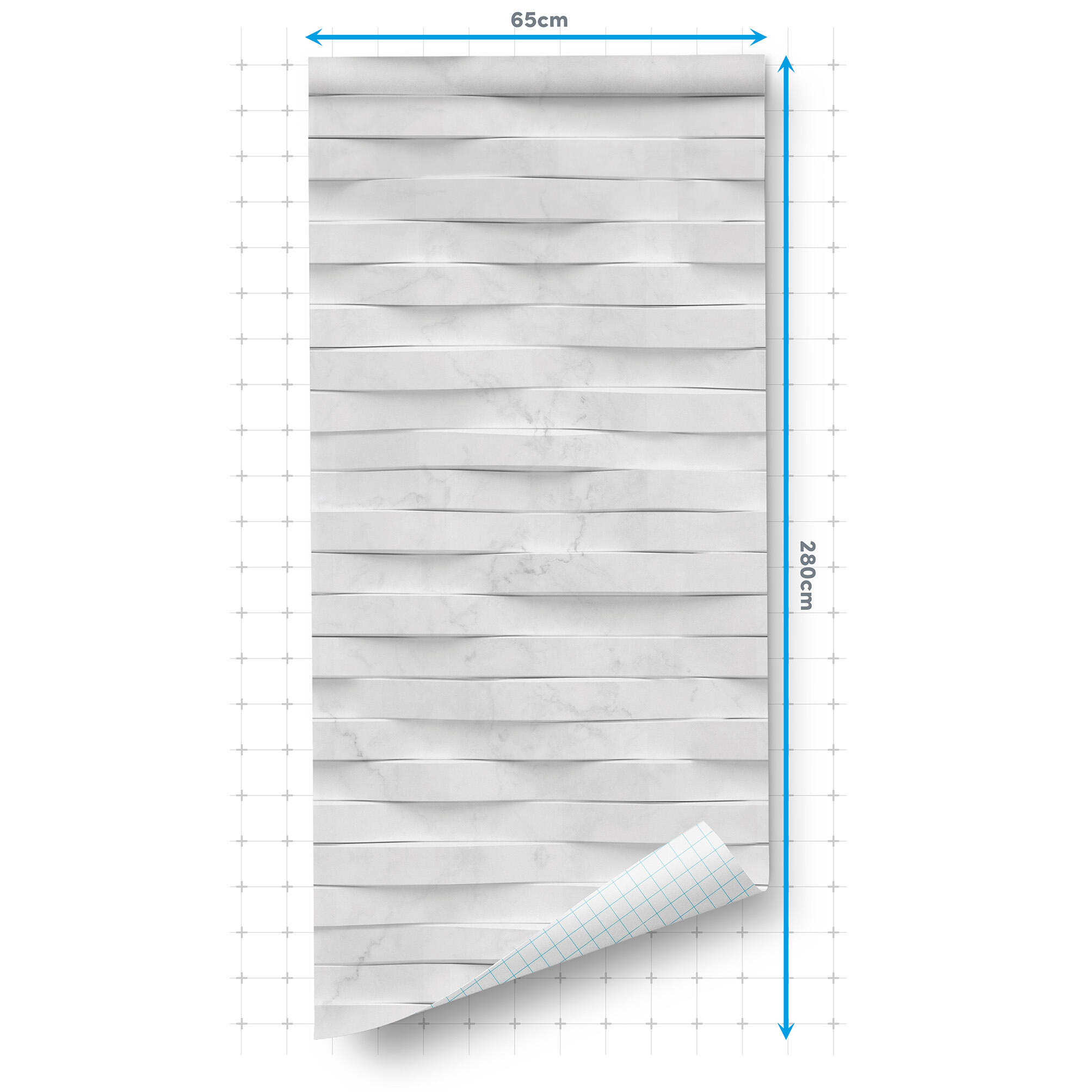 Papel pintado vinilo adhesivo Imitación material Carrara blanco  LHD 65cmx2.8m superlavable. Apto para cocinas o baños - 4