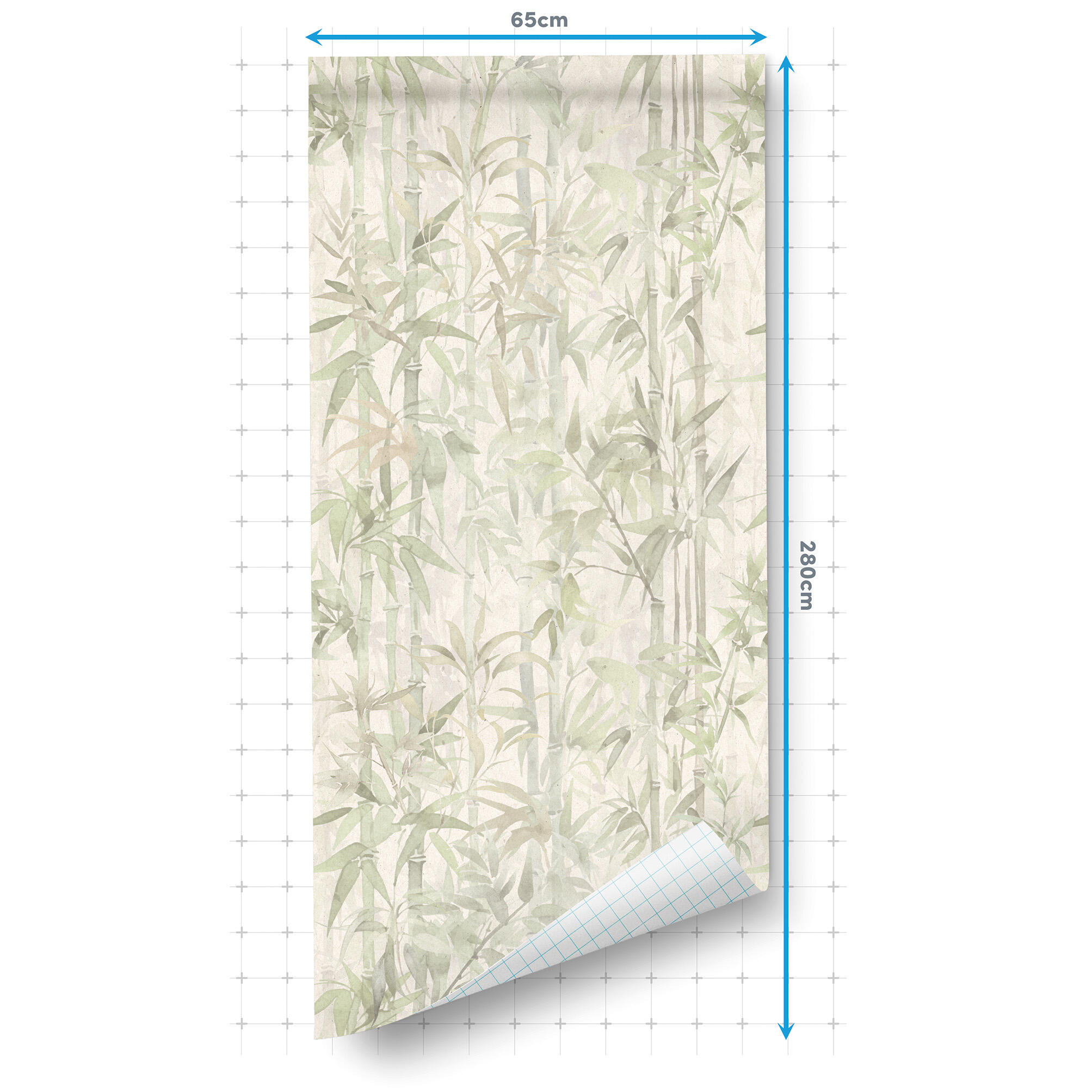 Papel pintado vinilo adhesivo Imitación material Bamboo light verde  LHD 65cmx2.8m superlavable. Apto para cocinas o baños - 4