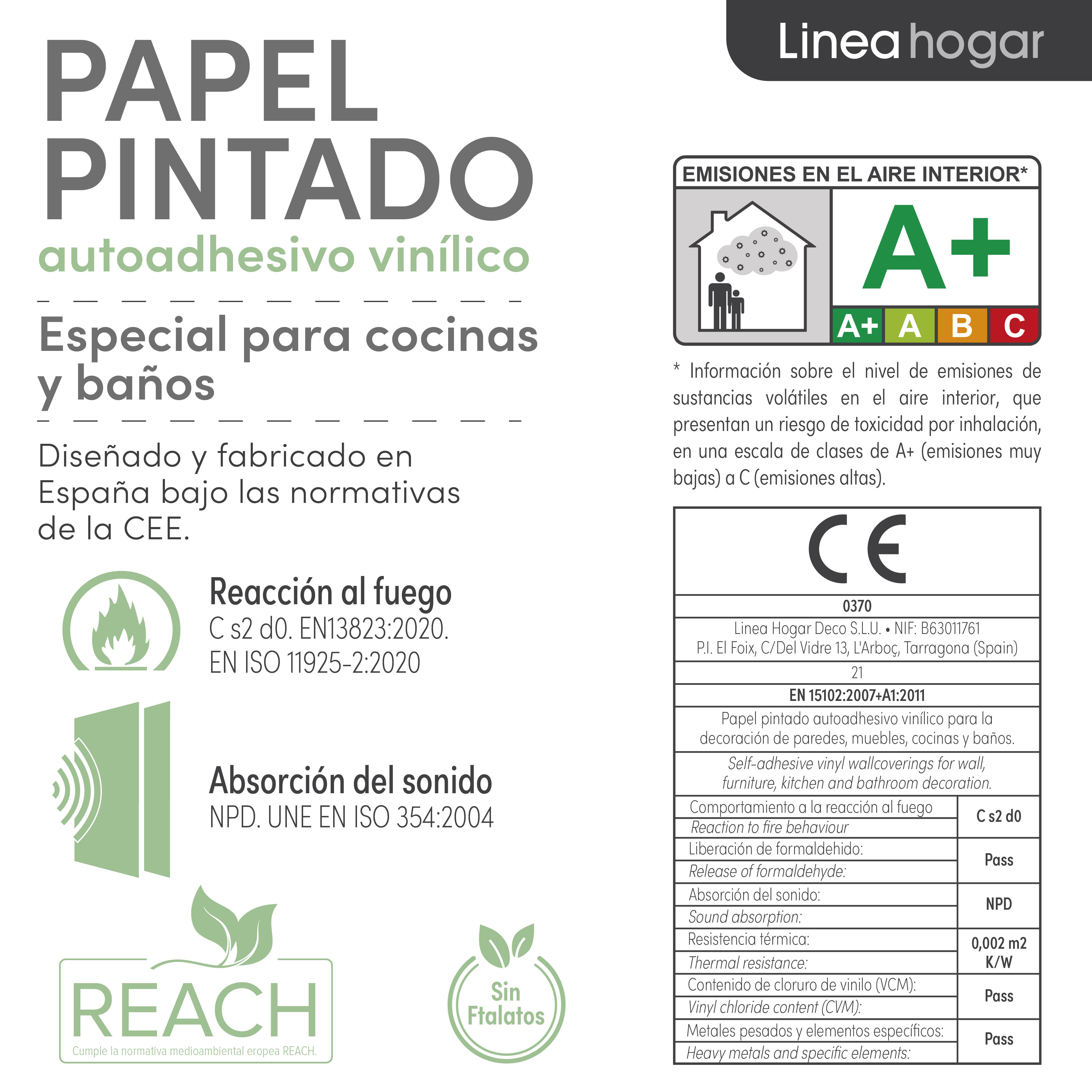 Papel pintado vinilo adhesivo Imitación material Bamboo light verde  LHD 65cmx2.8m superlavable. Apto para cocinas o baños - 8