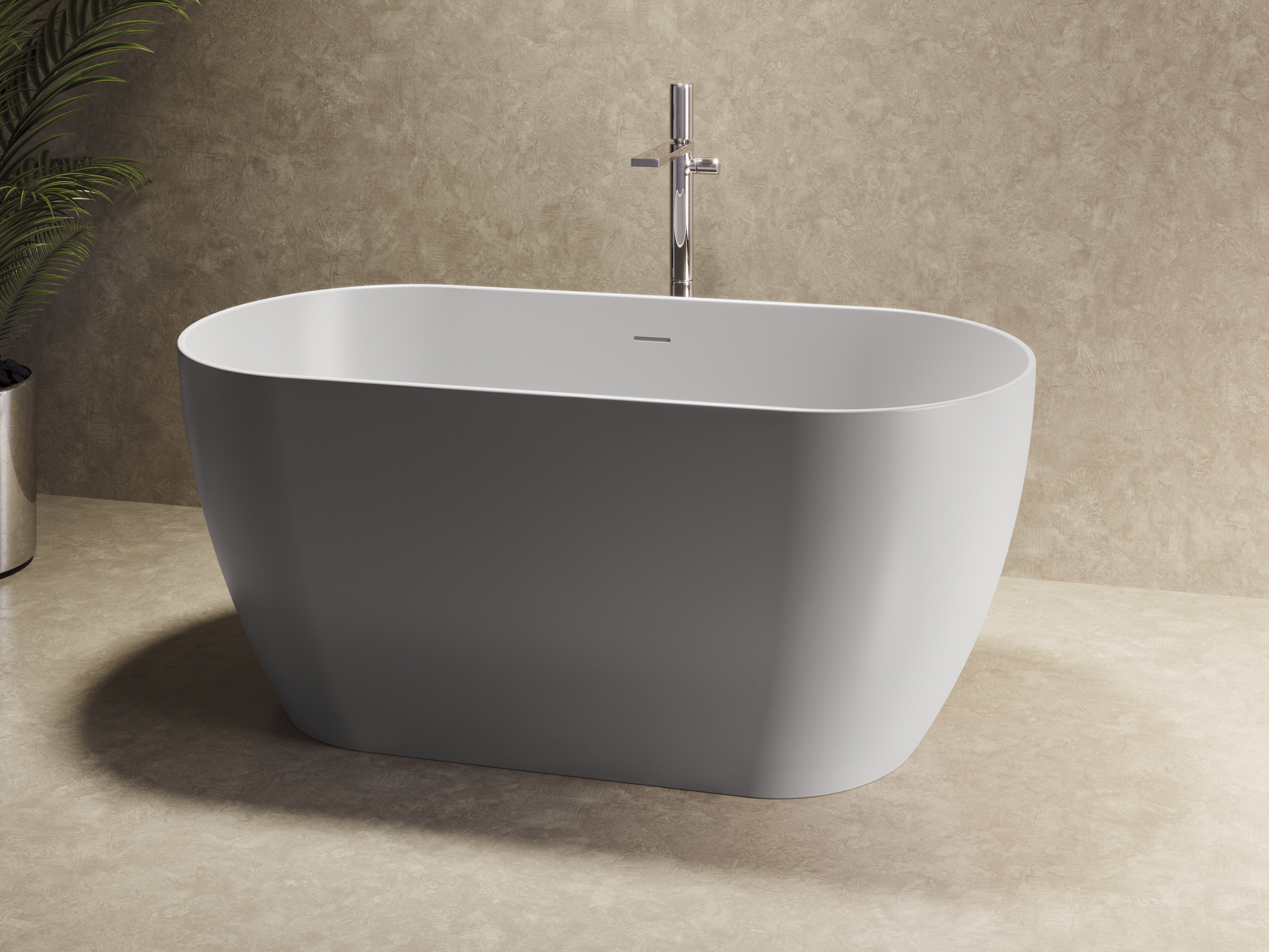 Bañera exenta VANERN blanco 140x75 cm - 4