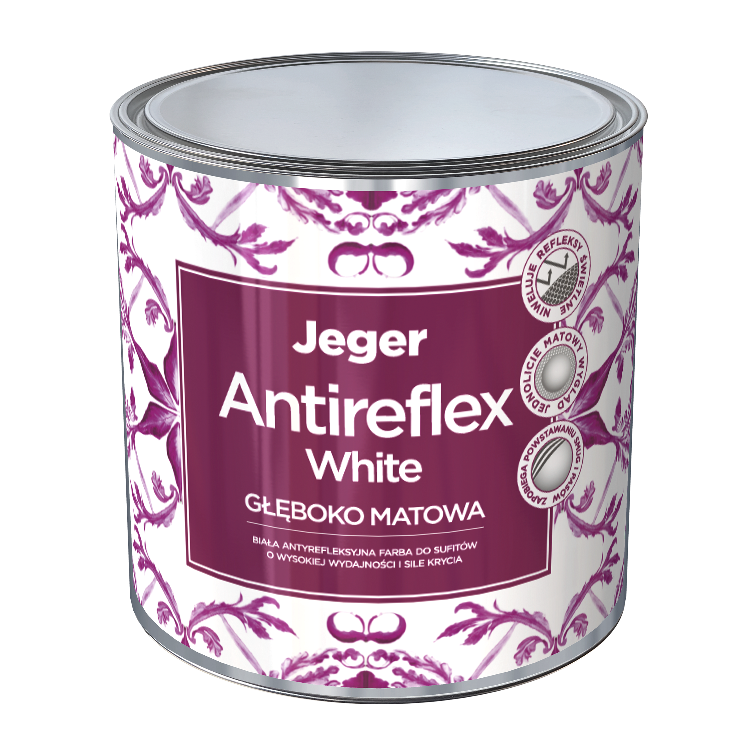 Farba Jeger Pro Antireflex Biały 2.5 l - 2