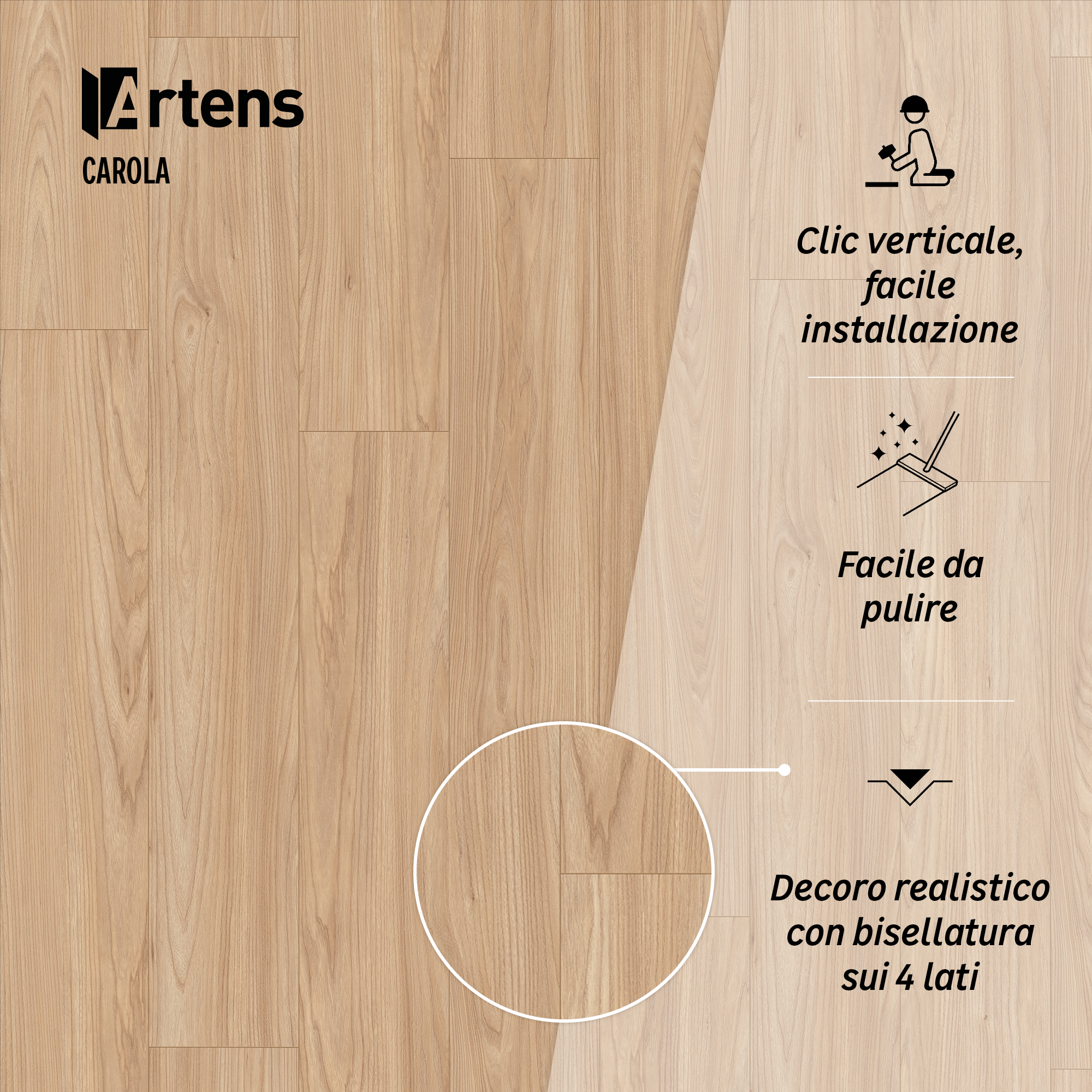 Pavimento laminato miele, AC5 classe 33, sp. 8 mm, ARTENS Carola, 1.99 m² - 6