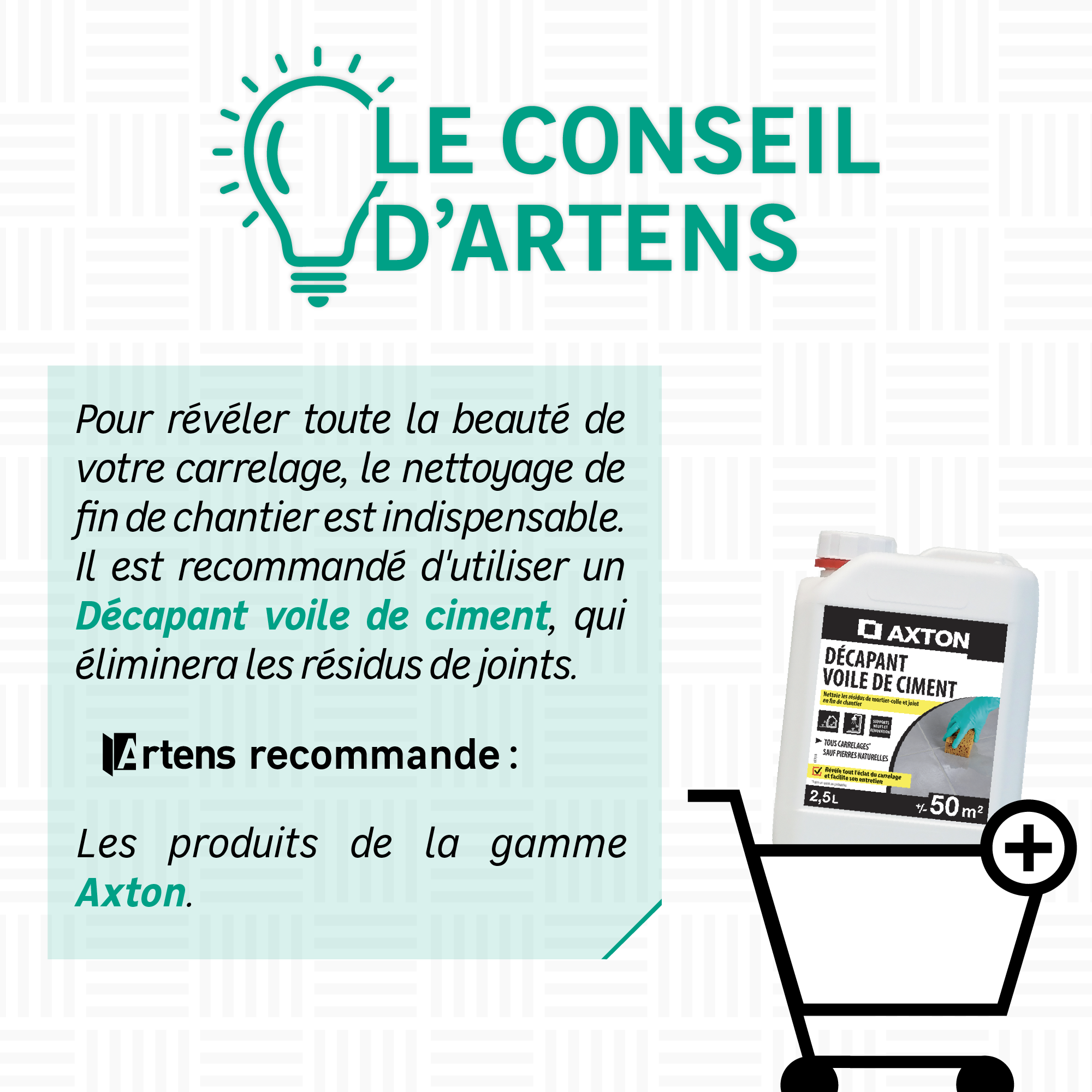 Indispensable pour un nettoyage après chantier :
 - 1