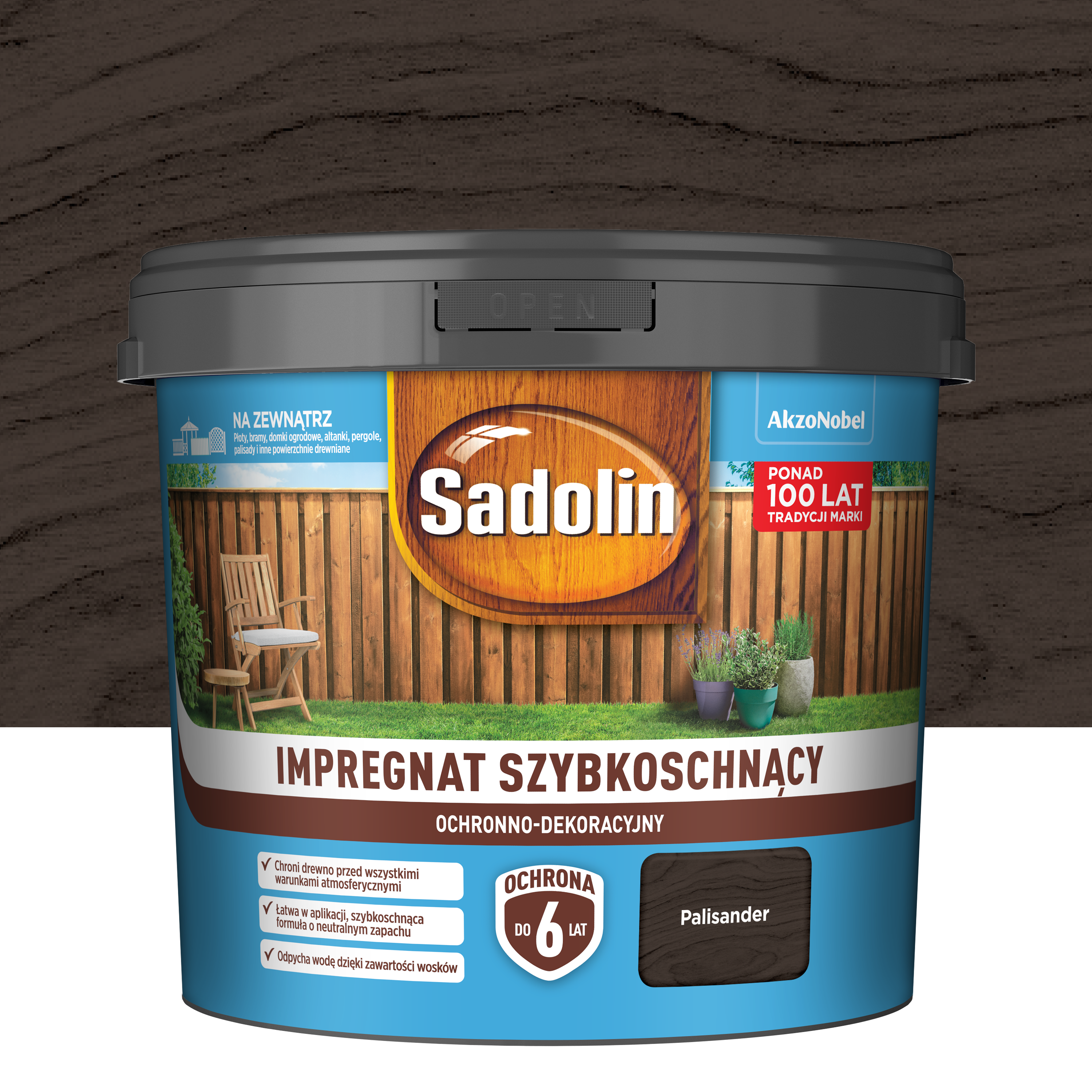 Impregnat do drewna Szybkoschnący Palisander 4.5 l Sadolin