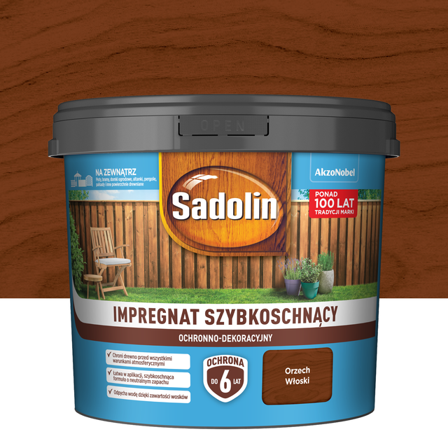Impregnat do drewna Szybkoschnący Orzech włoski 4.5 l Sadolin