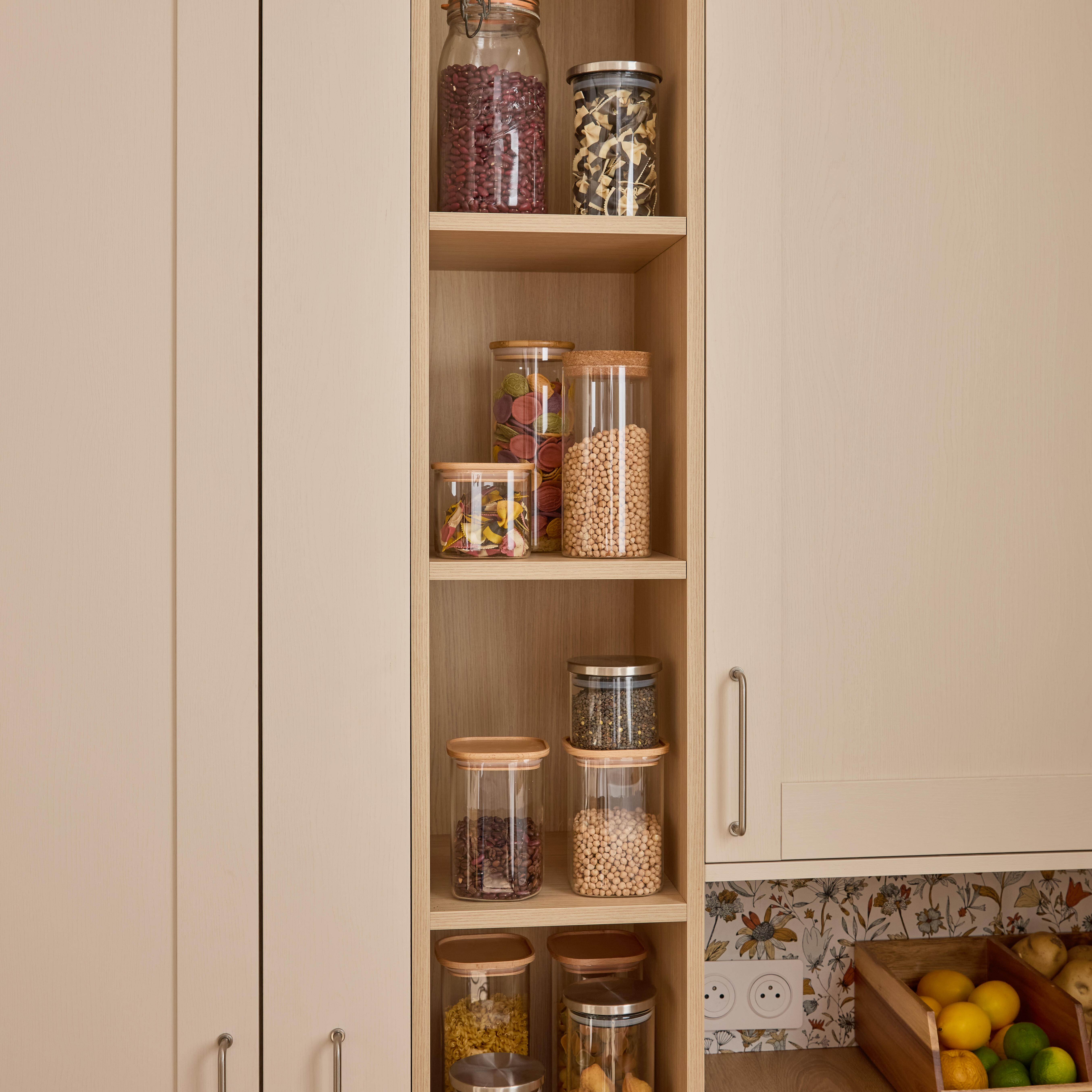 Lot de 2 poignées de meuble Sasha, zamak nickel brossé, entraxe 128 mm - 6