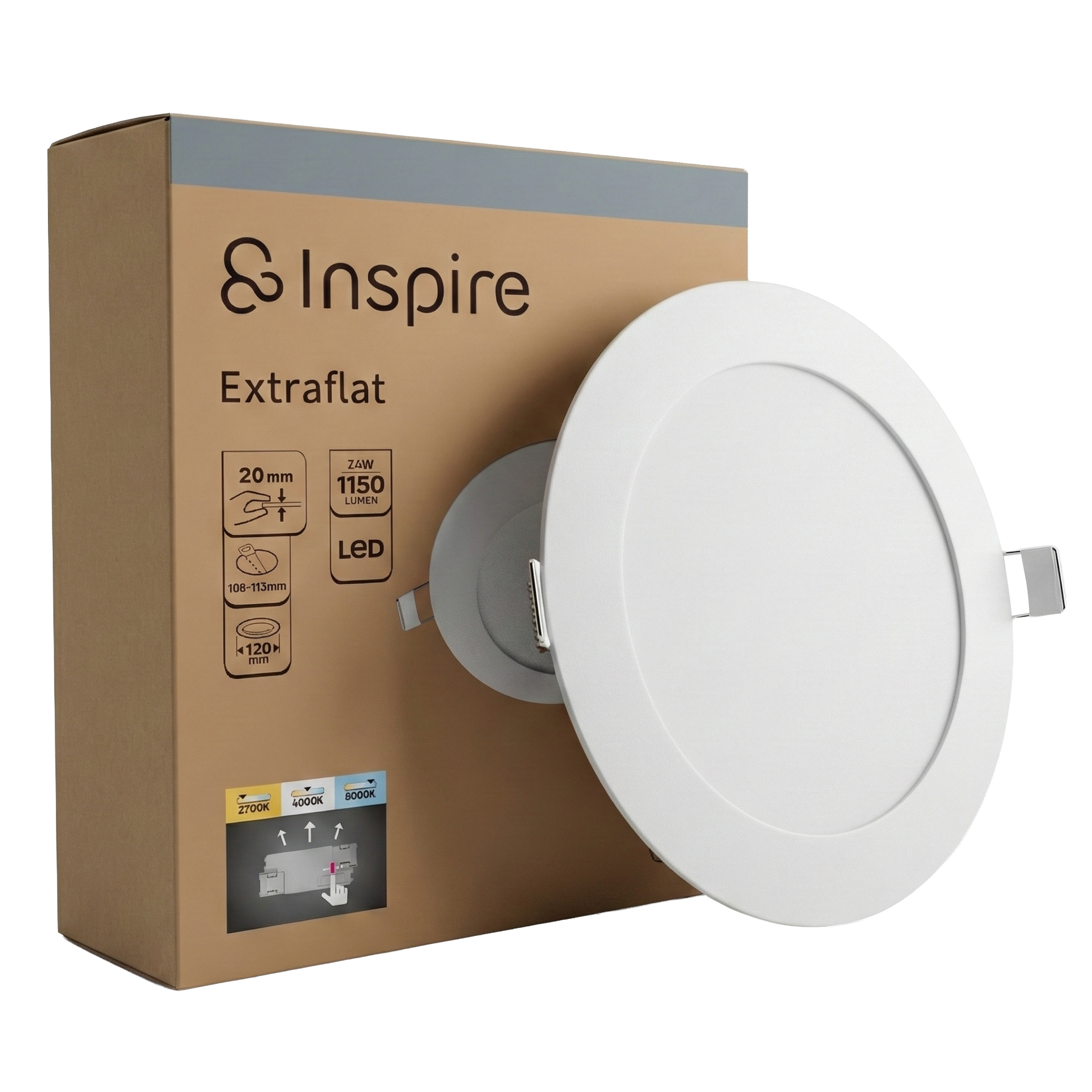 Oprawa natynkowa Extraflat LED 1150 lm 9W barwa od ciepłej do zimnej 12 cm biała IP20 Inspire