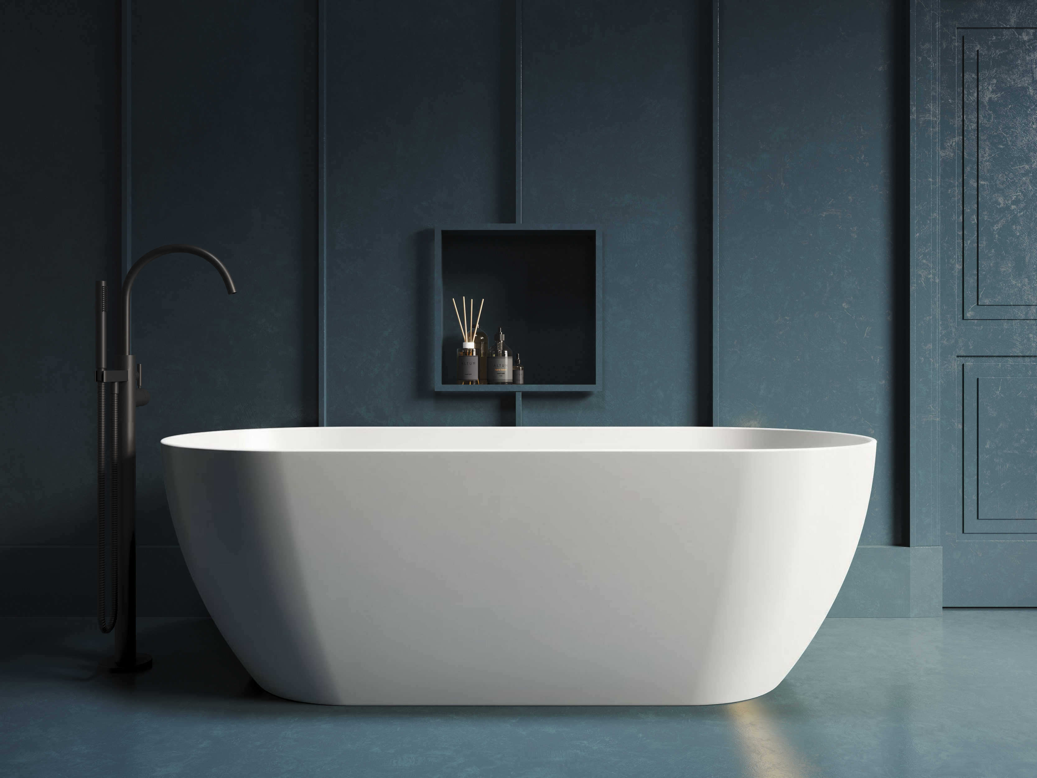 Bañera exenta VANERN blanco 140x75 cm - 2
