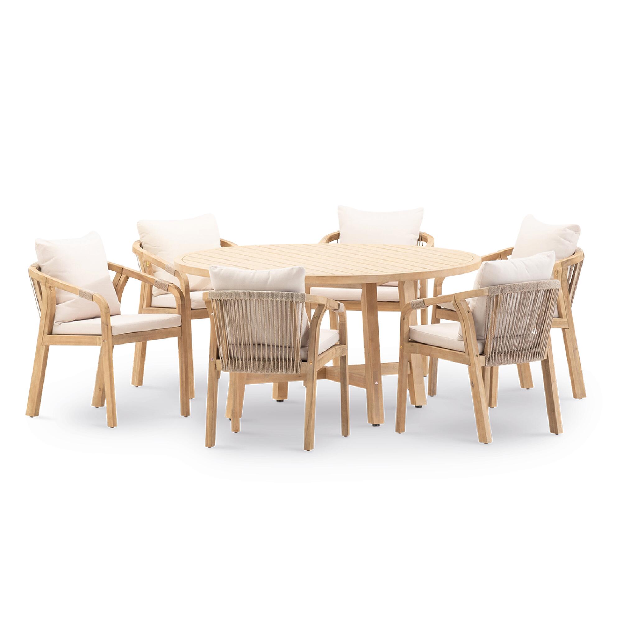 Set de comedor Siena de madera de acacia 6 plazas - 2