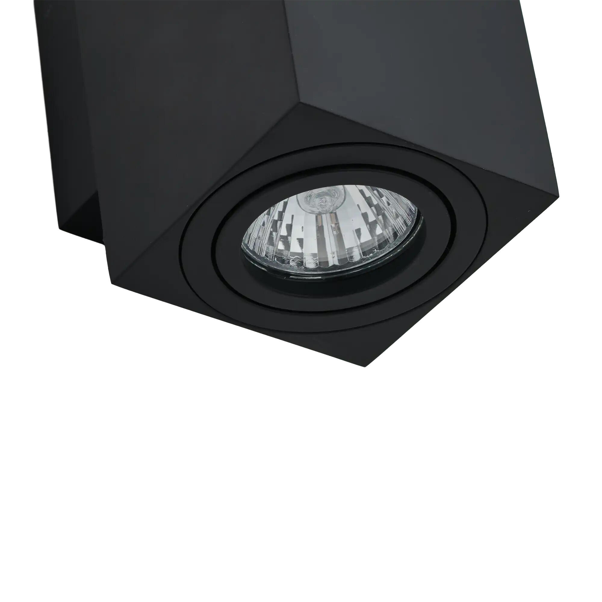 APLIQUE DE PARED INTERIOR SUPERFICIE RECTANGULAR 16CM NEGRO - 2