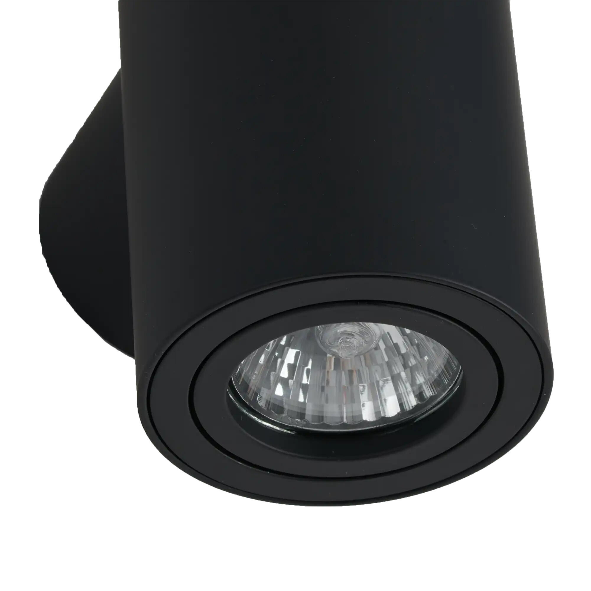 APLIQUE DE PARED CIRCULAR INTERIOR DE SUPERFICIE GU10 16CM NEGRO - 2