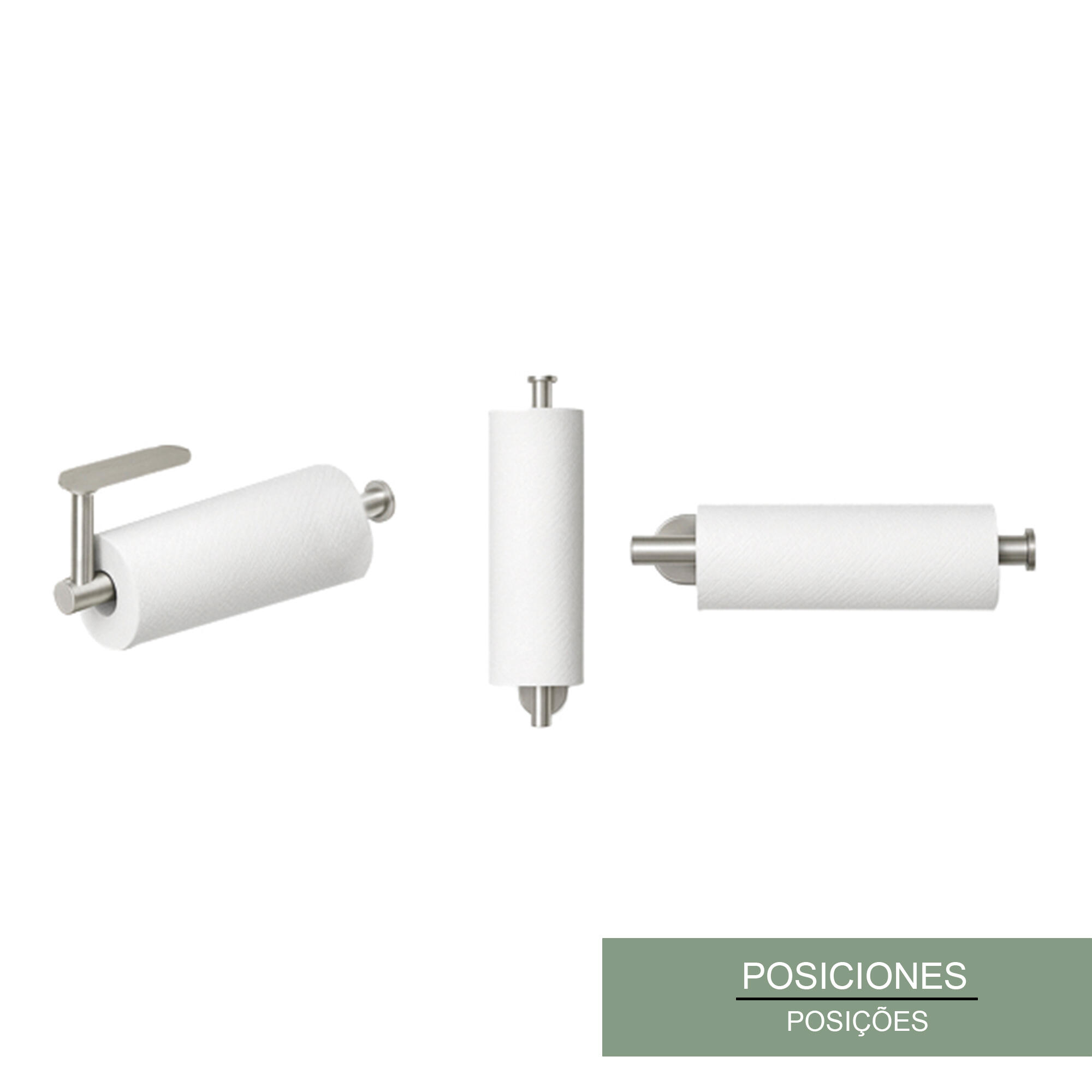 Portarrollos de cocina Suno Banydea cromo cepillado  - 5