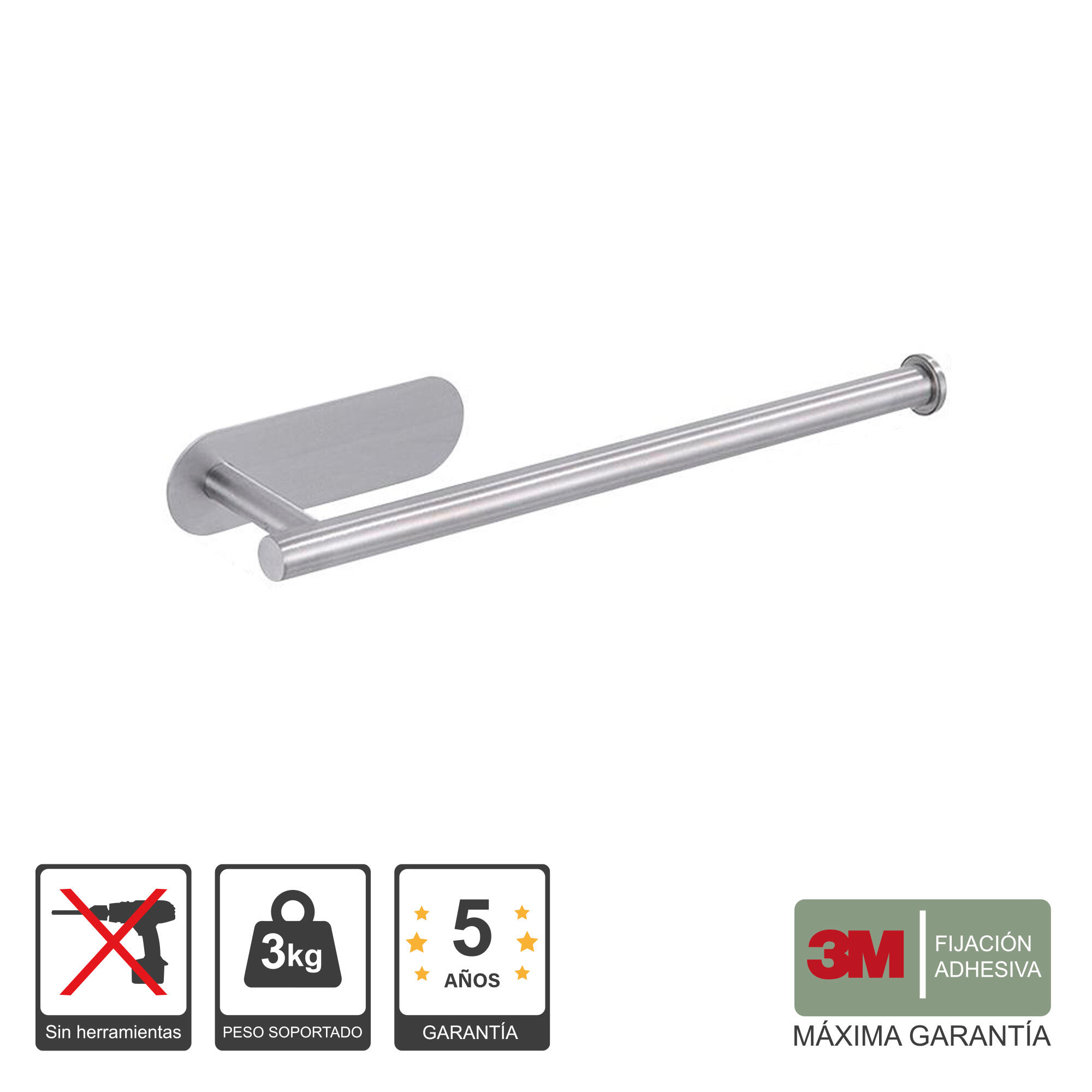 Portarrollos de cocina Suno Banydea cromo cepillado  - 4