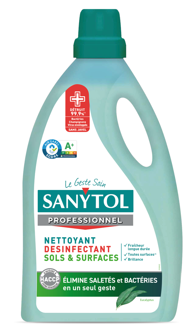 Désinfectant SANYTOL Sols multi surfaces eucalyptus, 5L