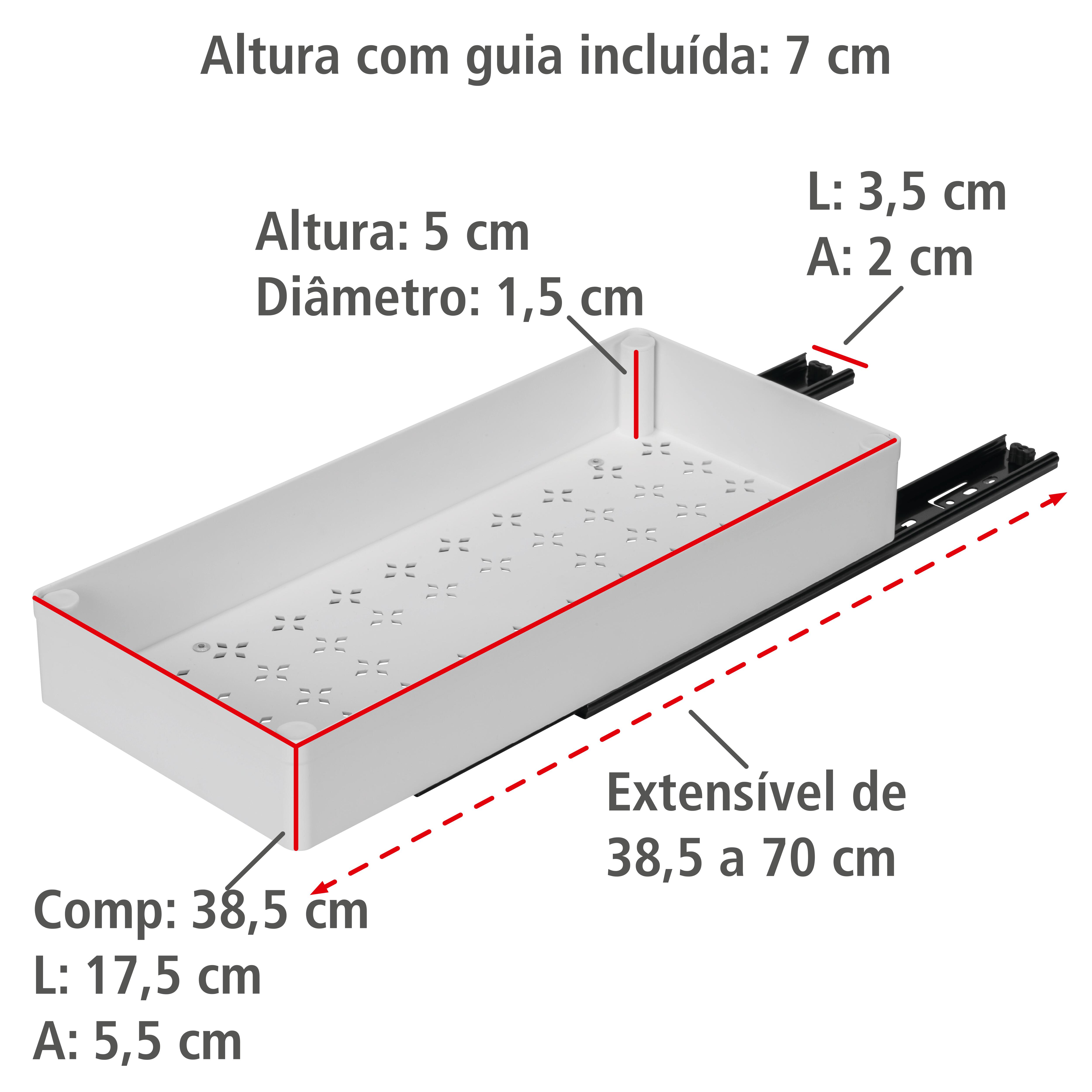 Cesta para interior de armario WENKO 17.5x70x5cm - 2