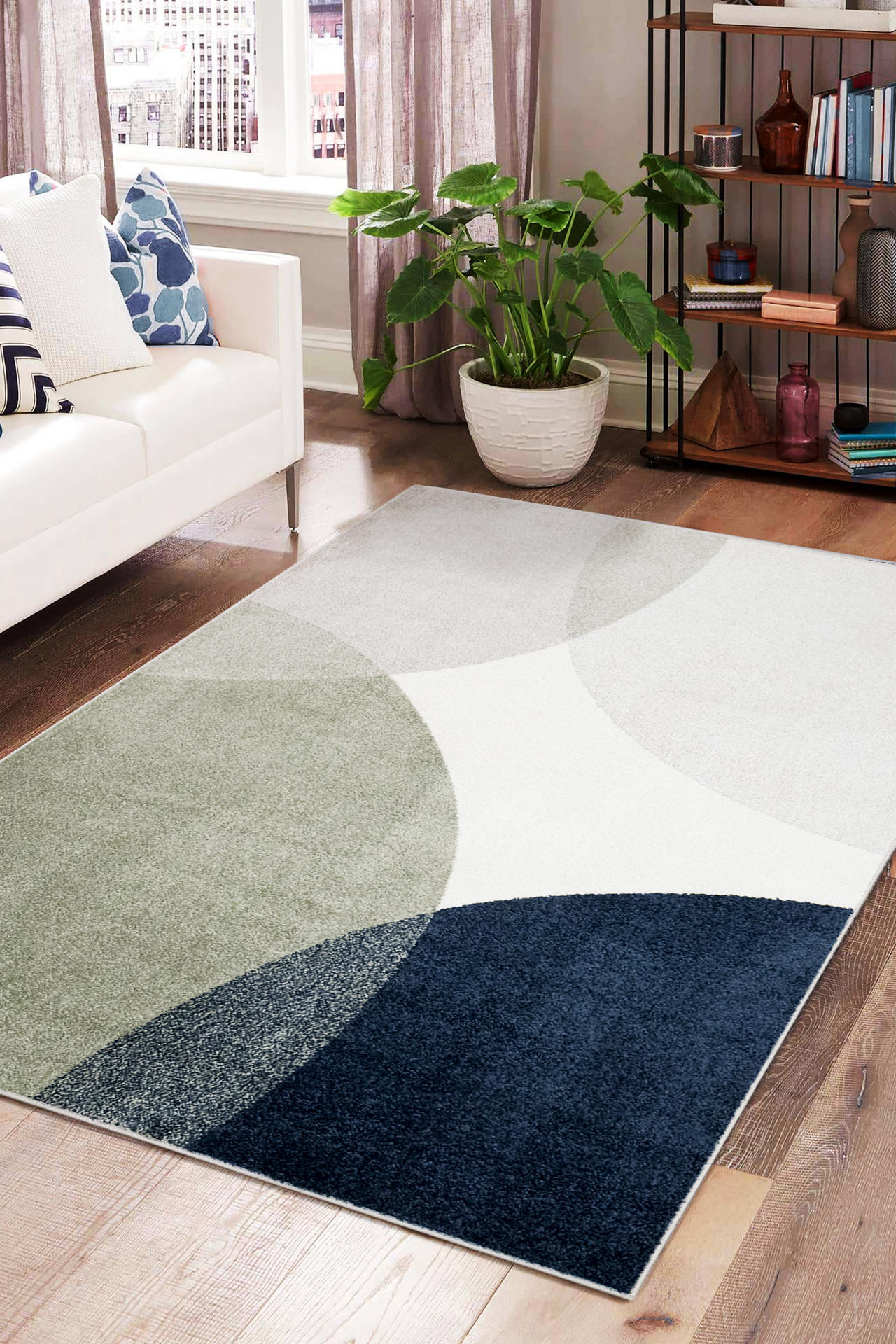 Tappeto Nemo circles in polipropilene verde/blu L 190 x L 133 cm - 3