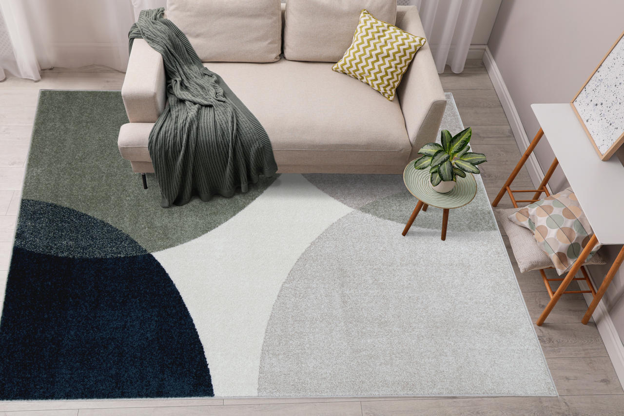 Tappeto Nemo circles in polipropilene verde/blu L 190 x L 133 cm - 2