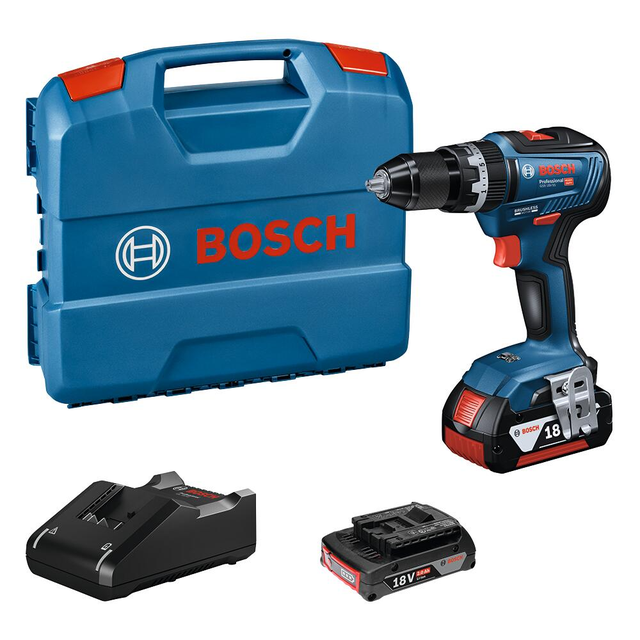 Berbequim sem fio brushless 18 V com 2 baterias 4,0Ah / 2,0Ah e mala Bosch Professional GSB 18V-55 2