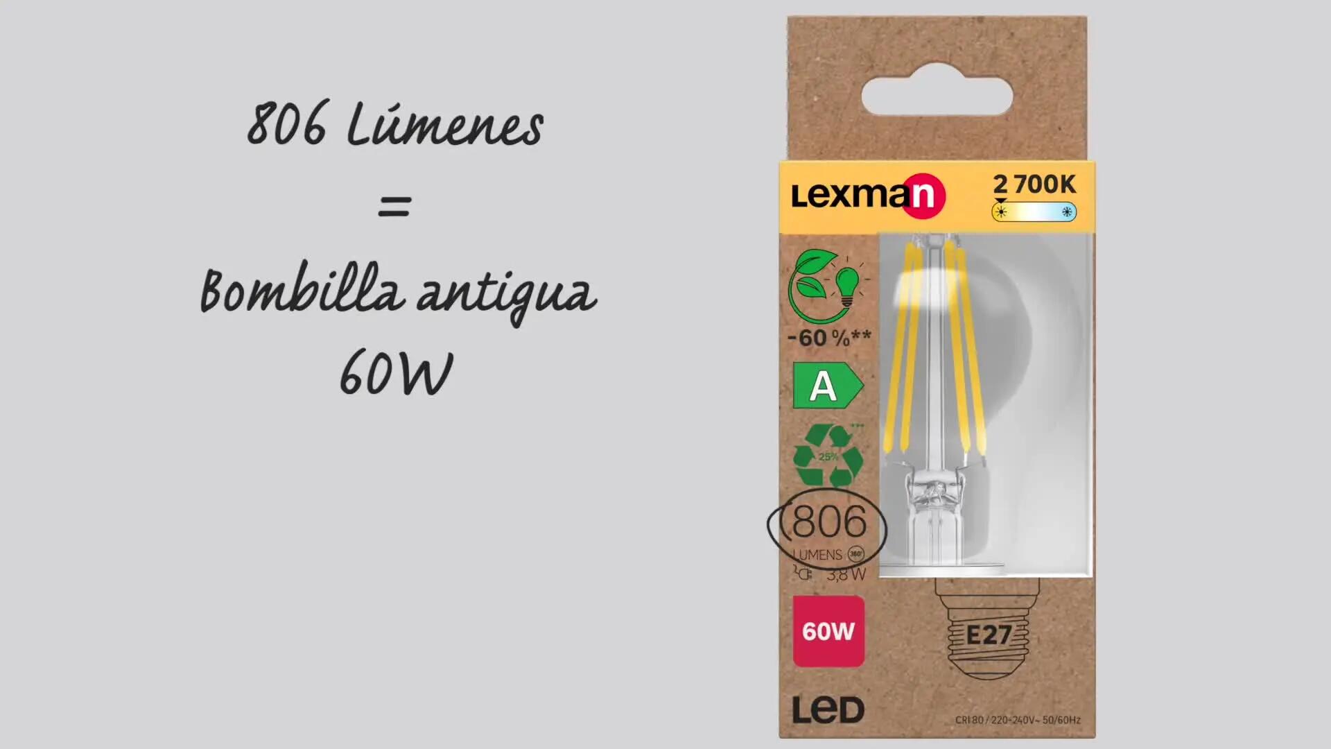 Pack de 3 bombillas LED GU10 clase A (mayor ahorro energético) forma dicroica 850 lúmenes 4.7W color de la luz blanco cálido 2700K CRI 80-89 luz natural y fiel - 4