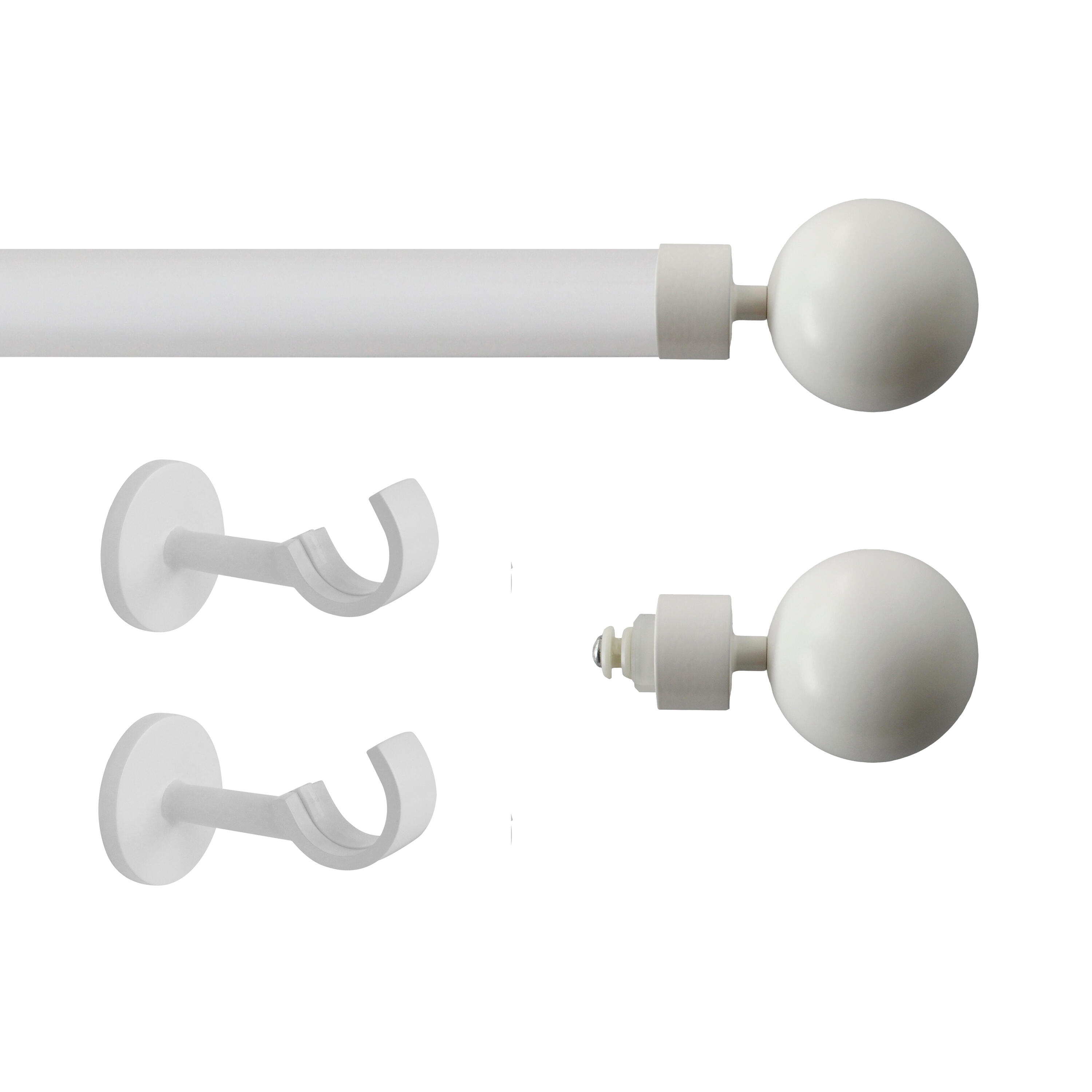 Set barra de metal Blanco mate soporte a Techo 6cm serie Organic ...