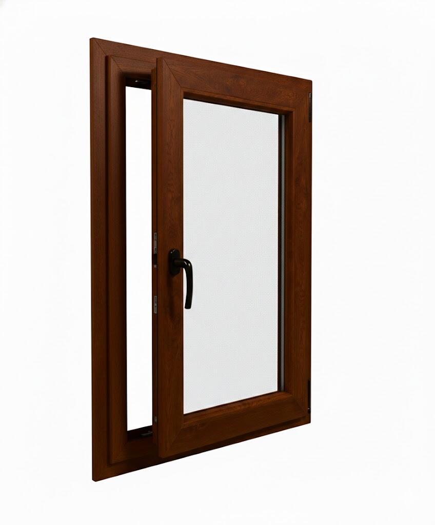 VENTANA PVC NOGAL OSCILOBATIENTE 60X70CM CRISTAL ACIDO - 2