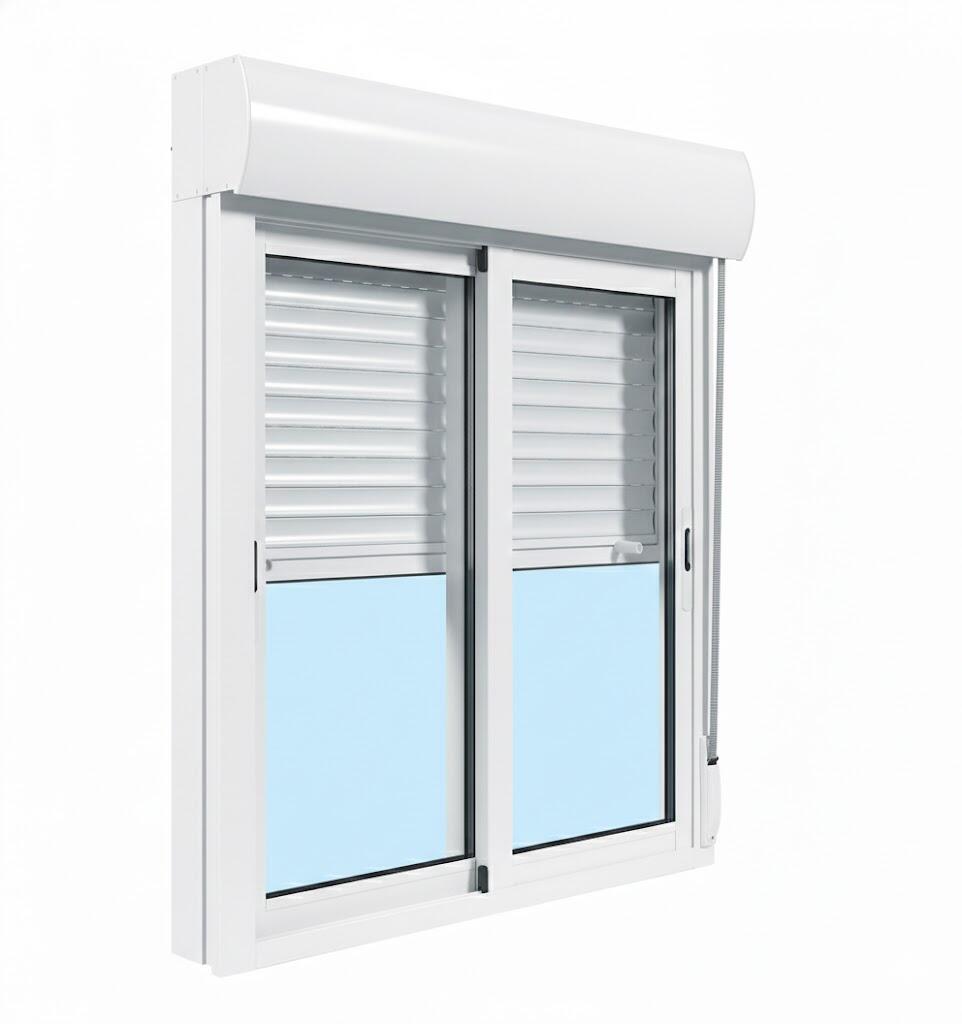 VENTANA ALUMINIO CORREDERA CON PERSIANA BLANCA 140X138CM - 3