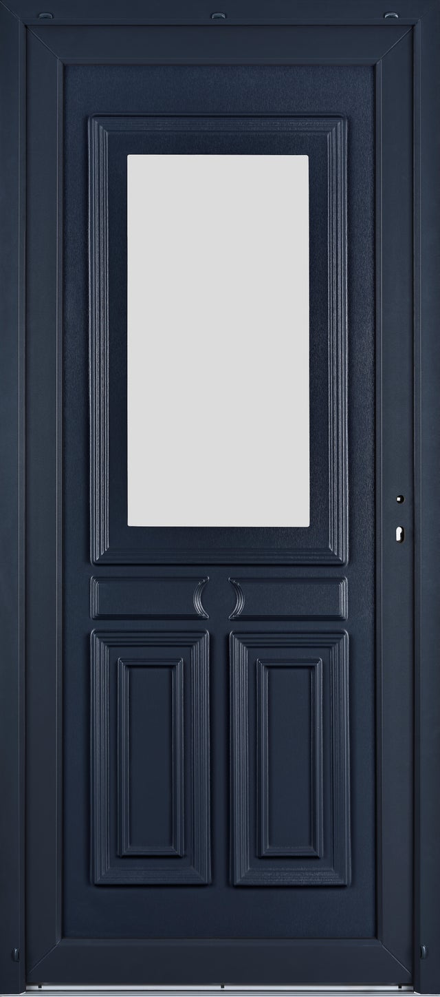 Porte entrée PVC Gali 215x90 gauche intérieur blanc / extérieur gris RAL 7016