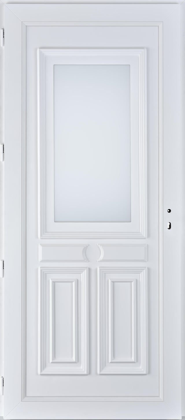 Porte entrée PVC Gali 215x90 droite intérieur blanc / extérieur gris RAL 7016
