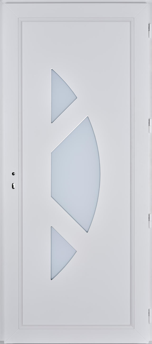 Porte entrée PVC Soane 215x90 gauche blanc